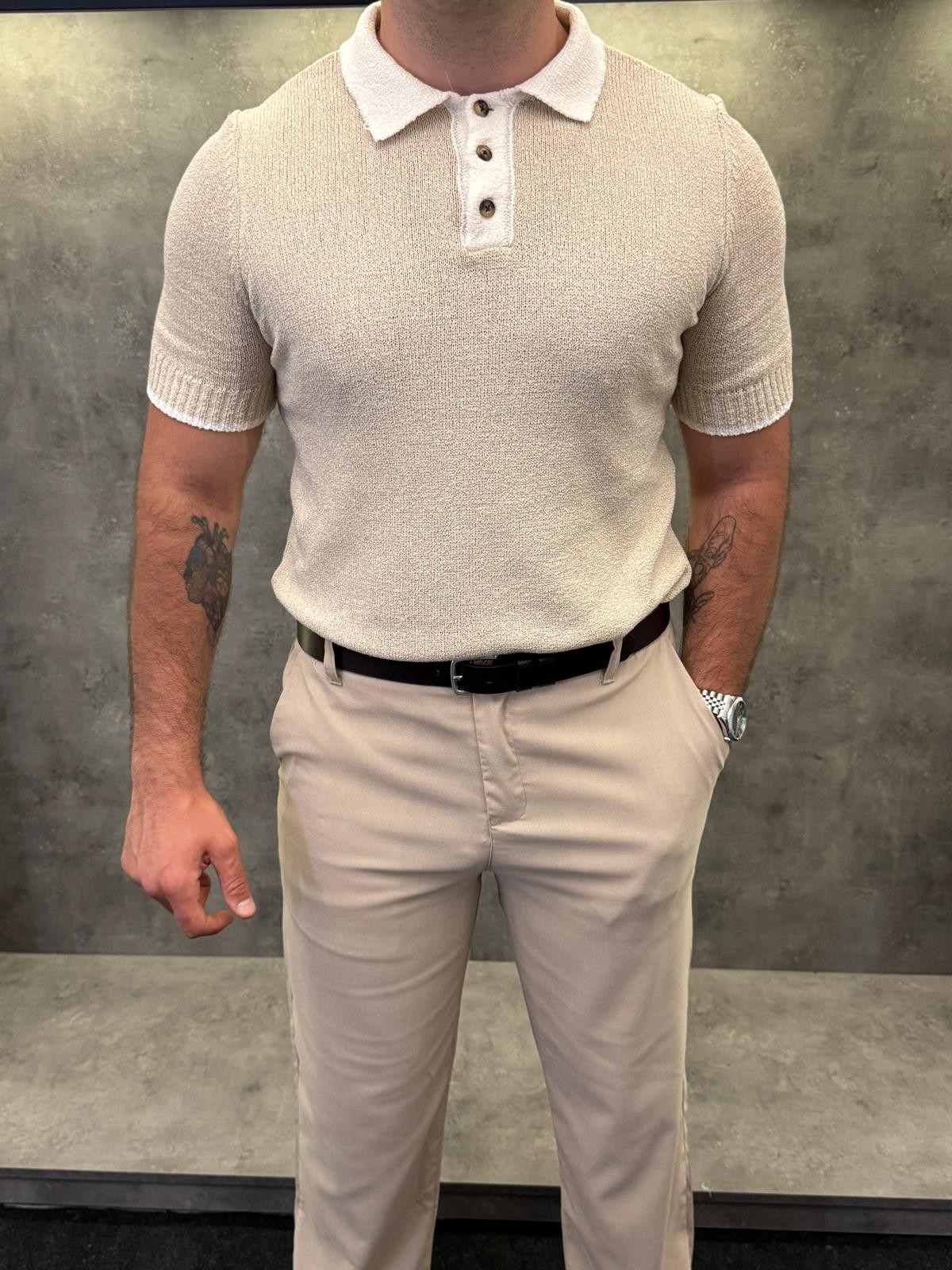 Crema Vento Premium Ekru Polo Yaka