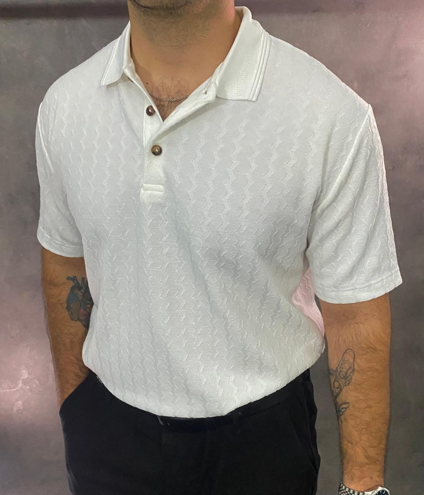 Bianco Sfumato Premium Polo Yaka