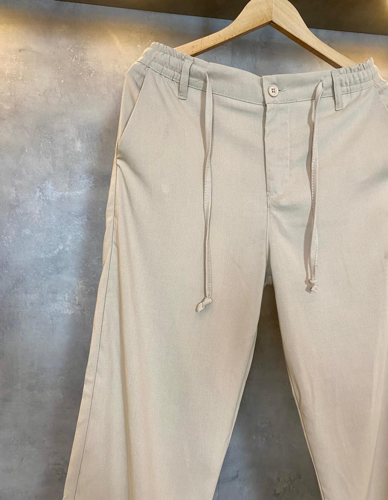 Old Money Cream Half Baggy Pamuk Pantolon