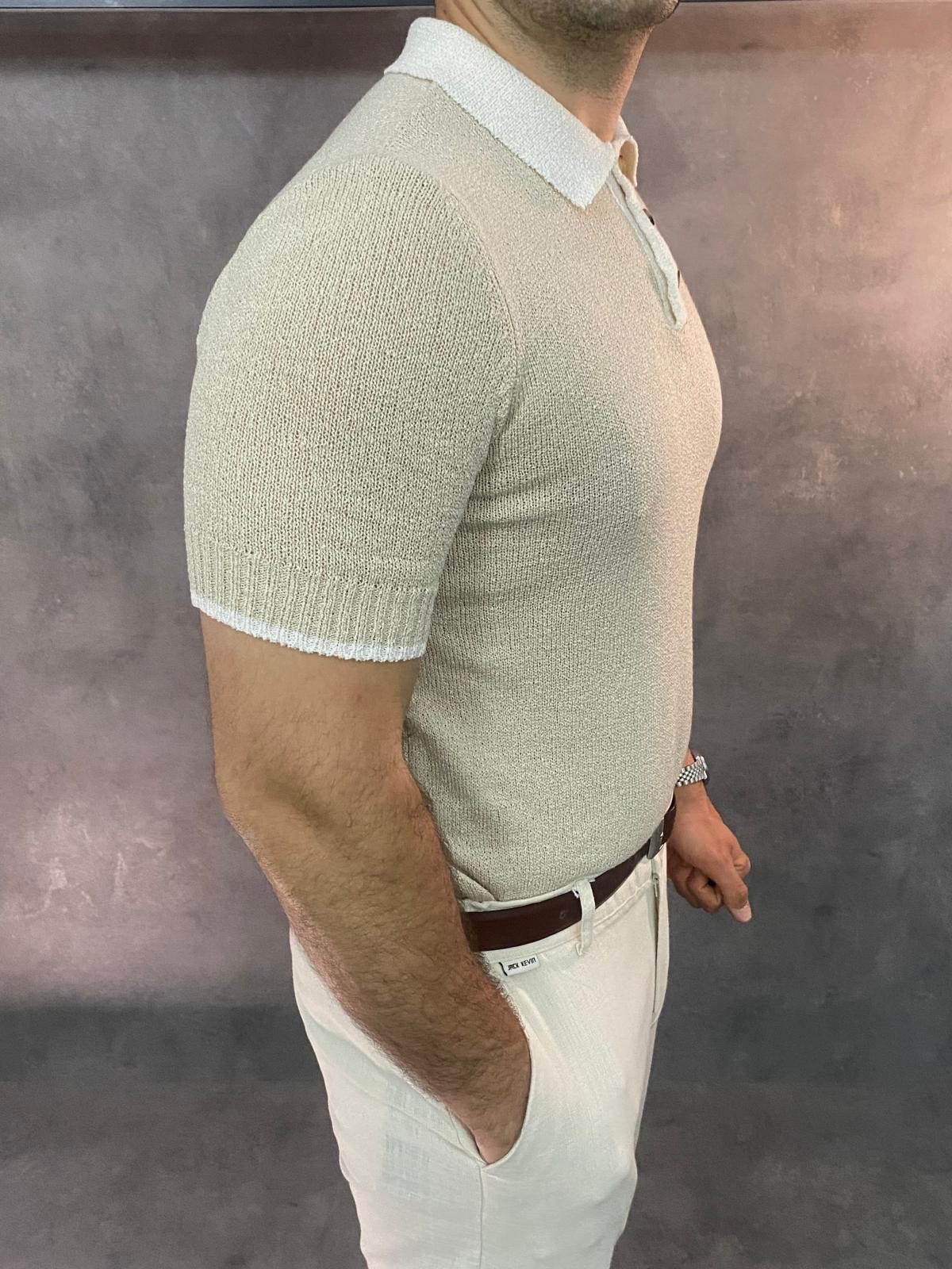 Crema Vento Premium Ekru Polo Yaka