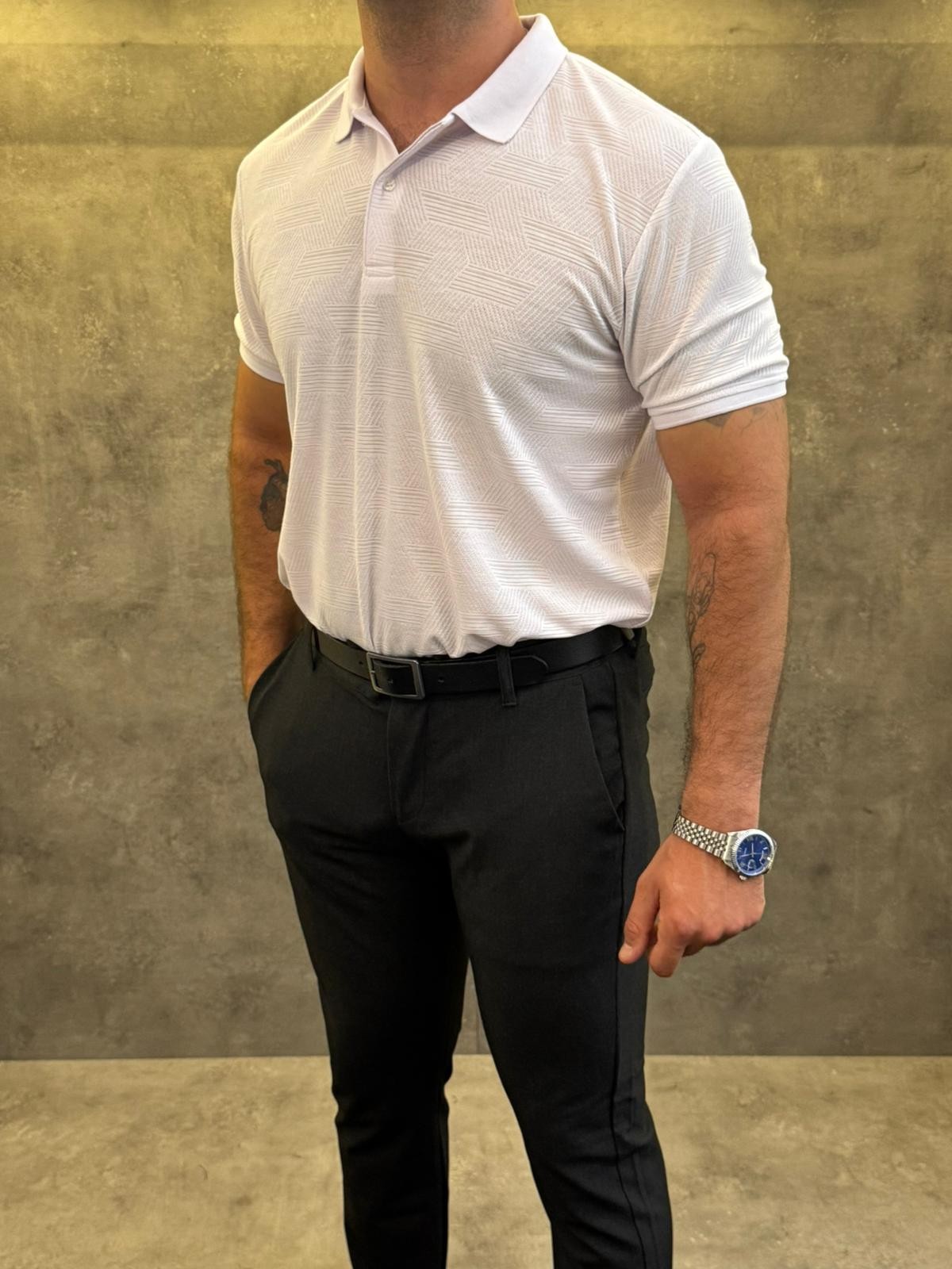 Bianco Lineare Premium Polo Yaka