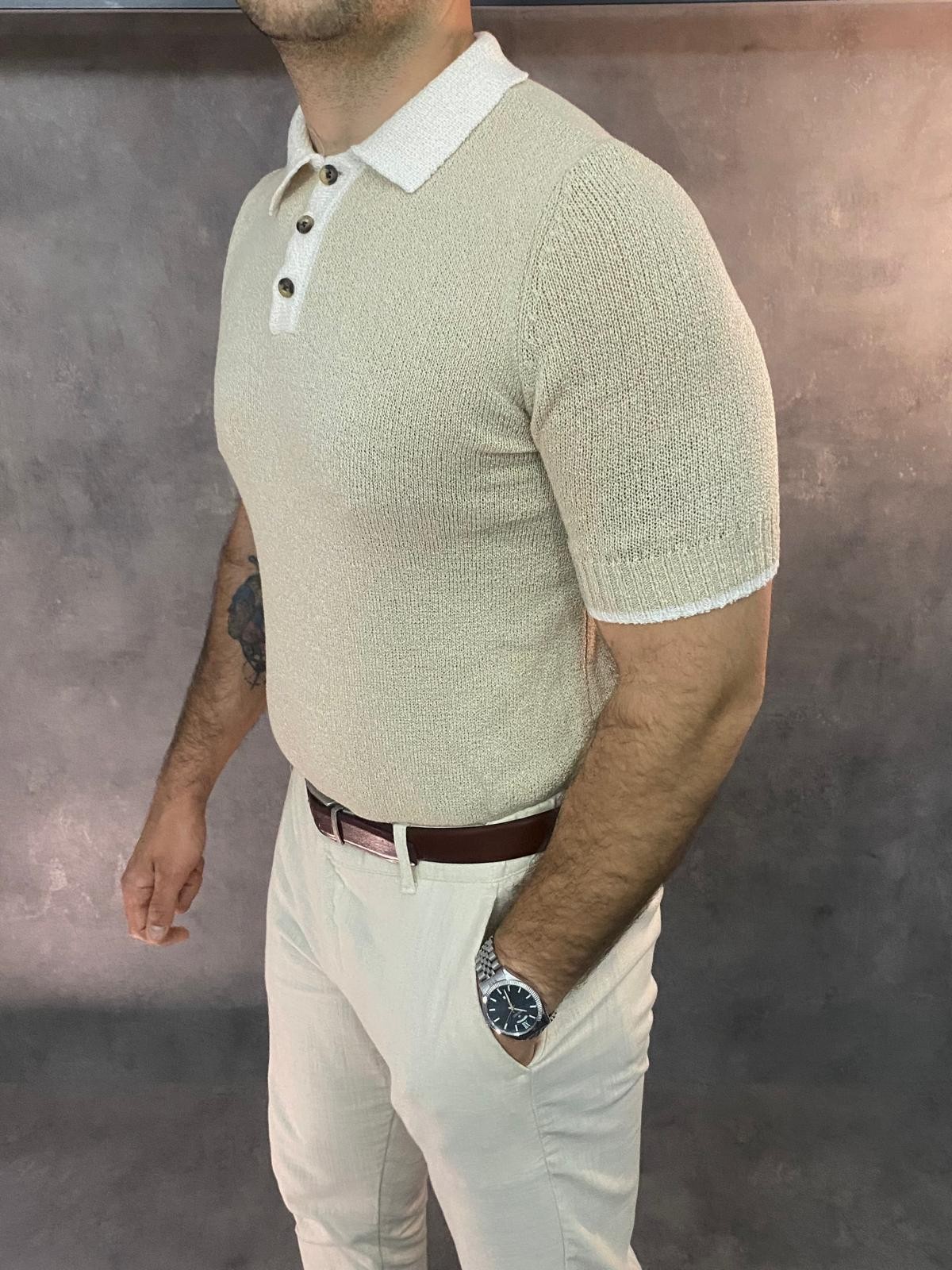 Crema Vento Premium Ekru Polo Yaka