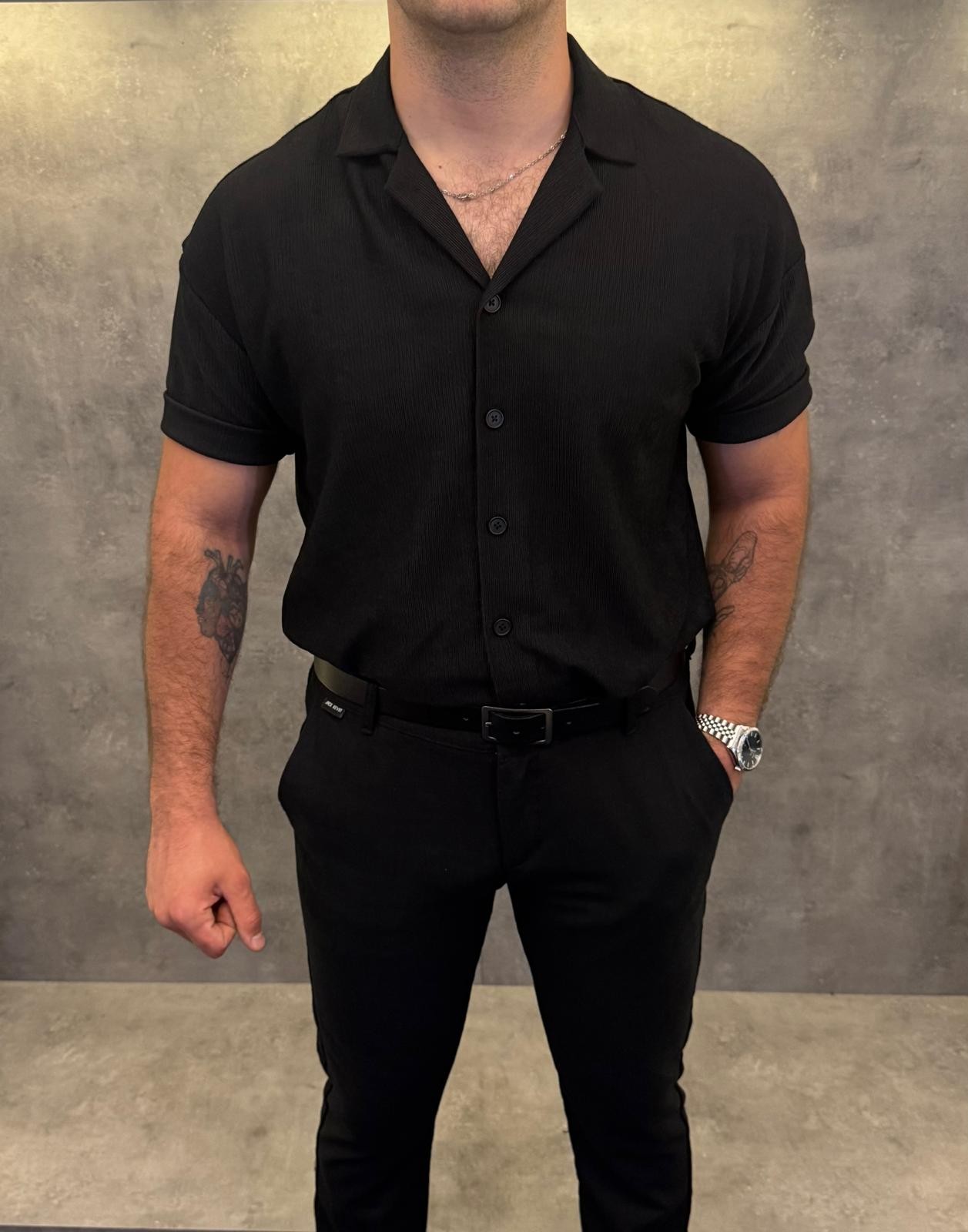 Premium Gabardin Kısakollu Gömlek