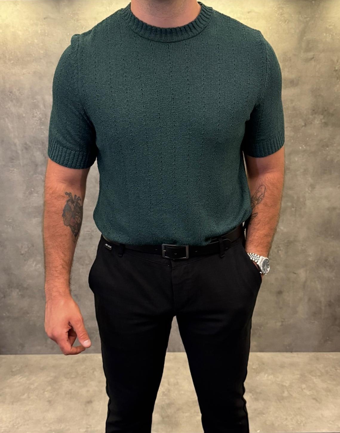 Verde Eleganza Premium Yeşil Triko