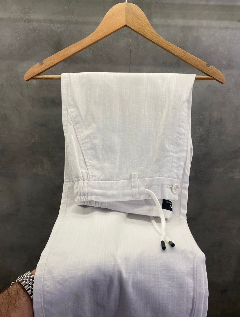 Oceano Bianco Premium Keten Pantolon