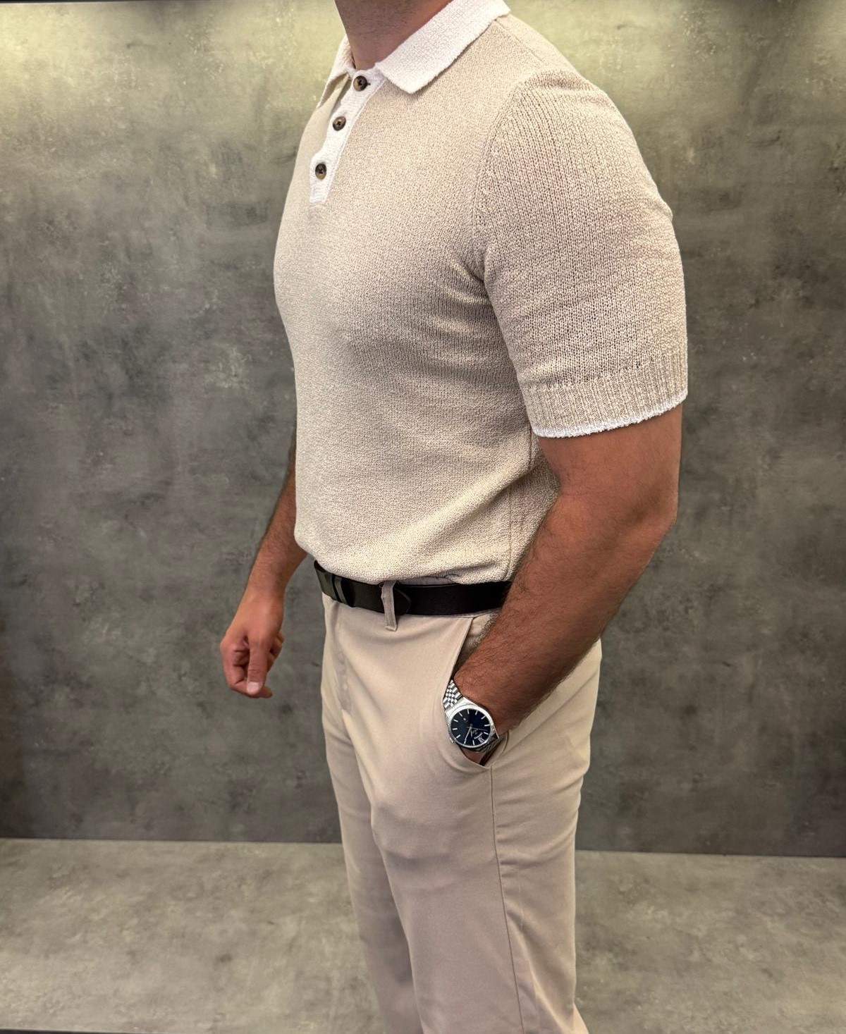 Crema Vento Premium Ekru Polo Yaka