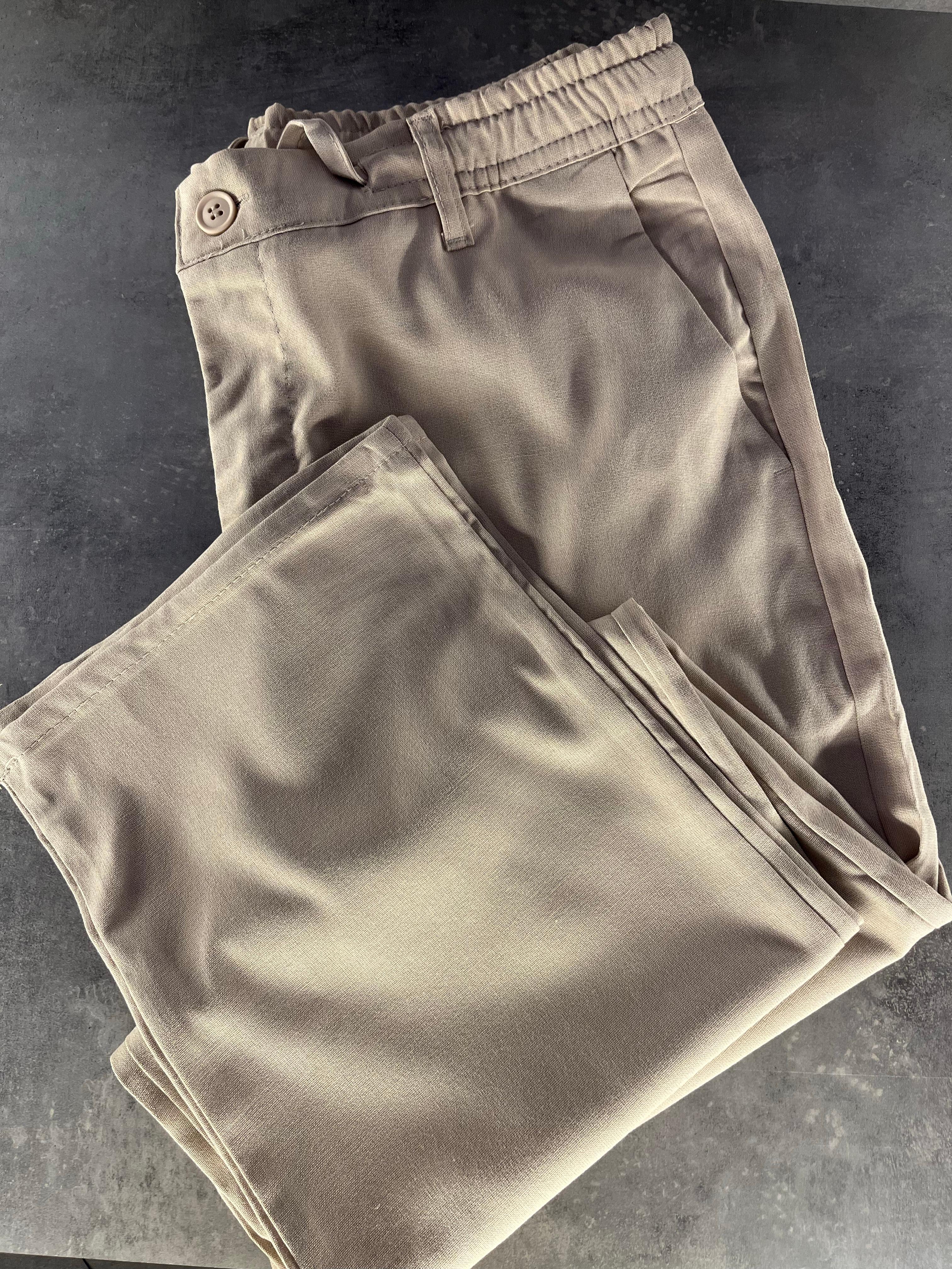 Old Money Cream Half Baggy Pamuk Pantolon