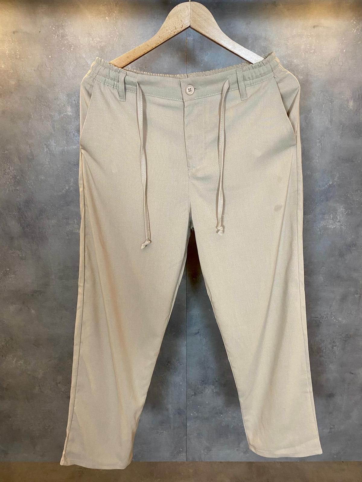 Old Money Cream Half Baggy Pamuk Pantolon