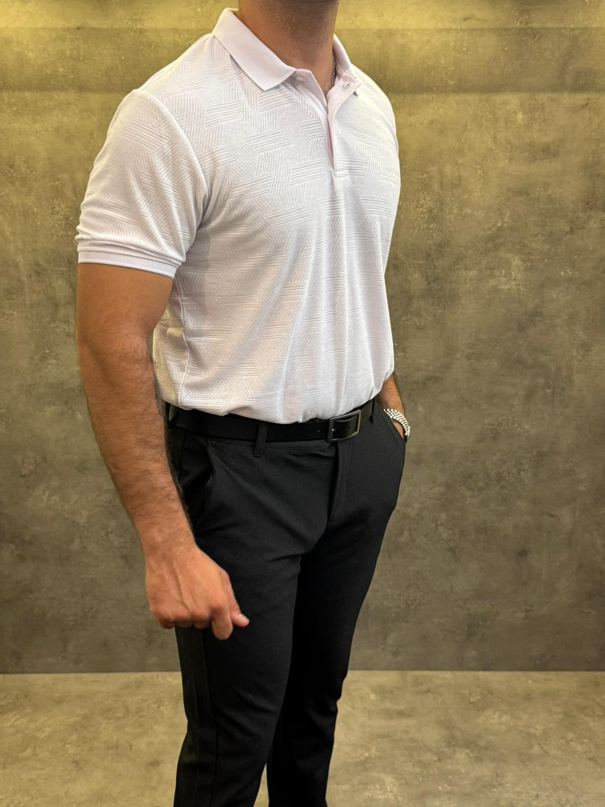 Bianco Lineare Premium Polo Yaka