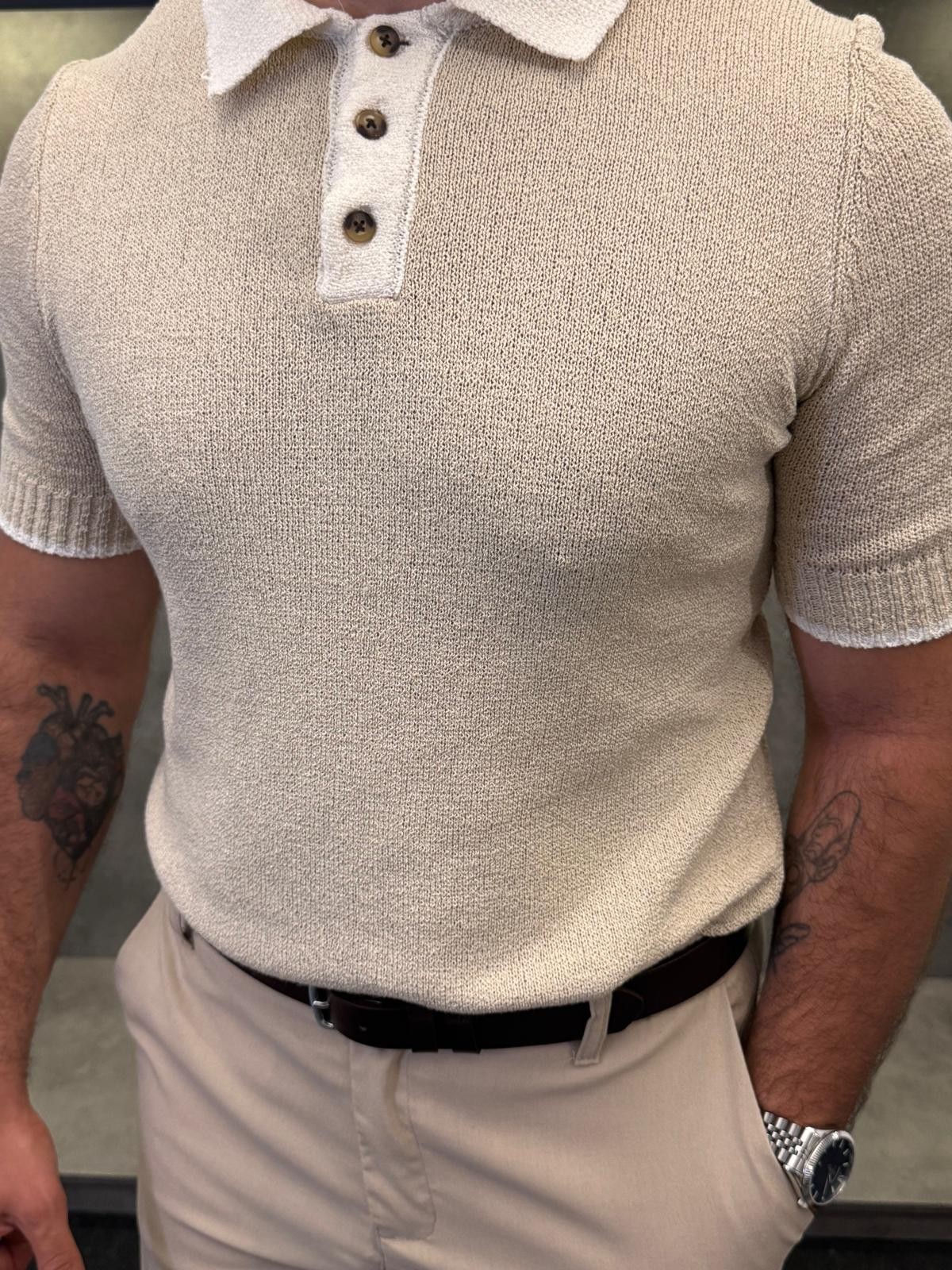 Crema Vento Premium Ekru Polo Yaka