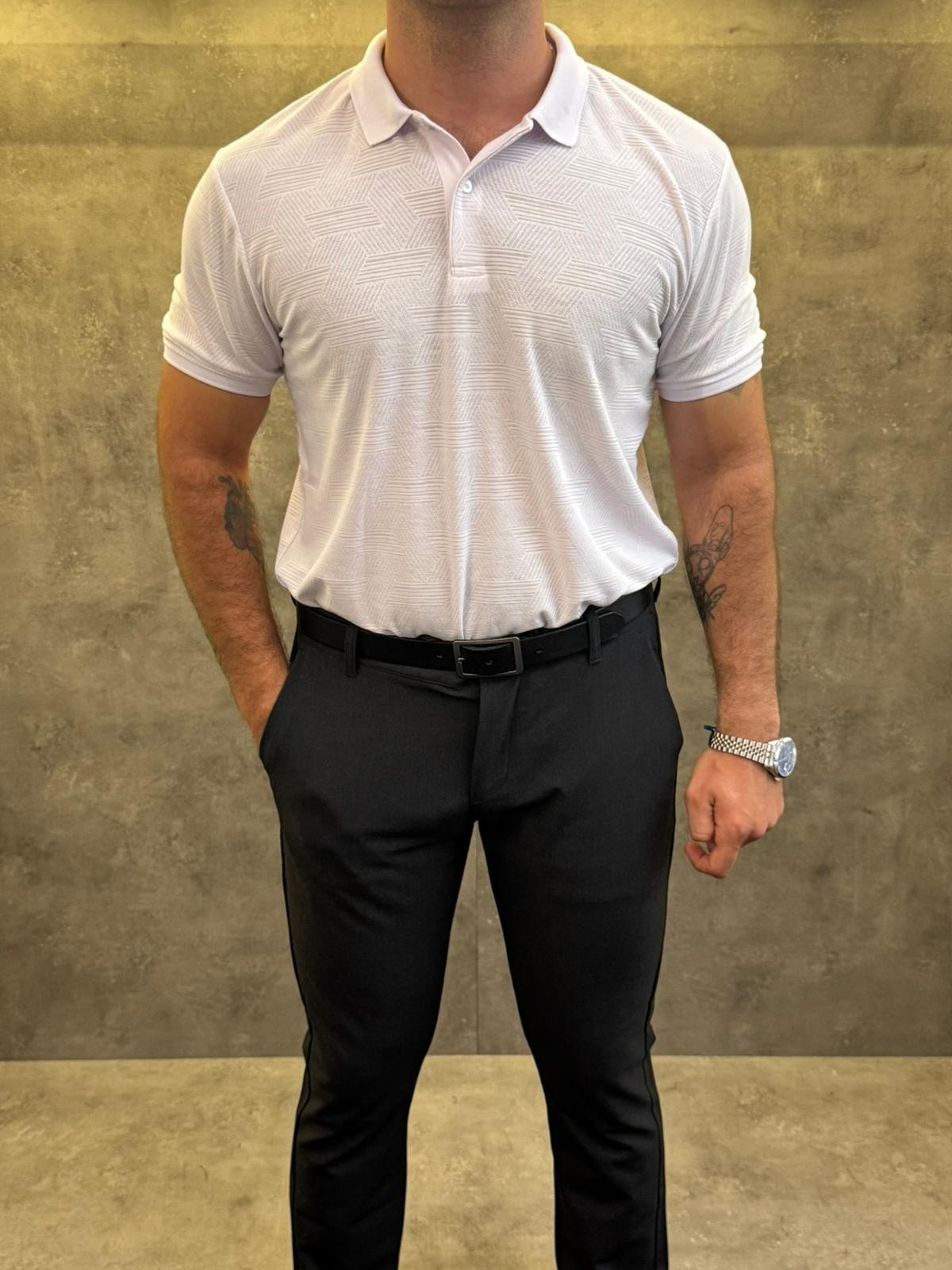 Bianco Lineare Premium Polo Yaka