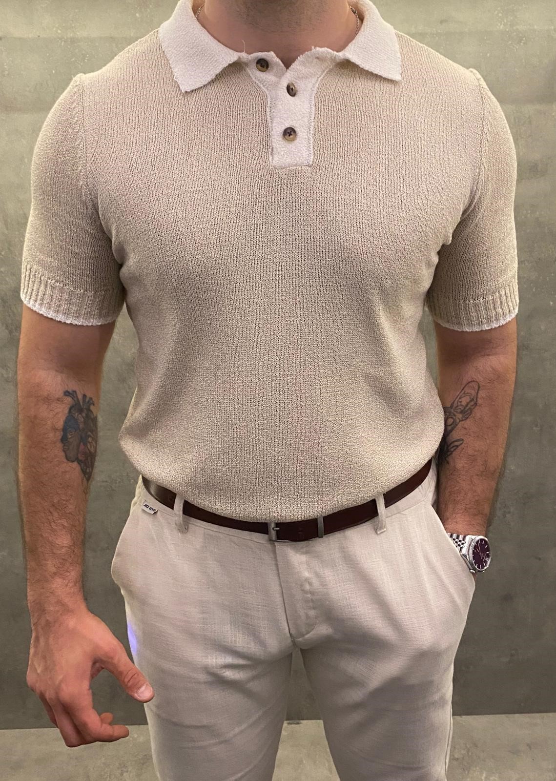 Crema Vento Premium Ekru Polo Yaka