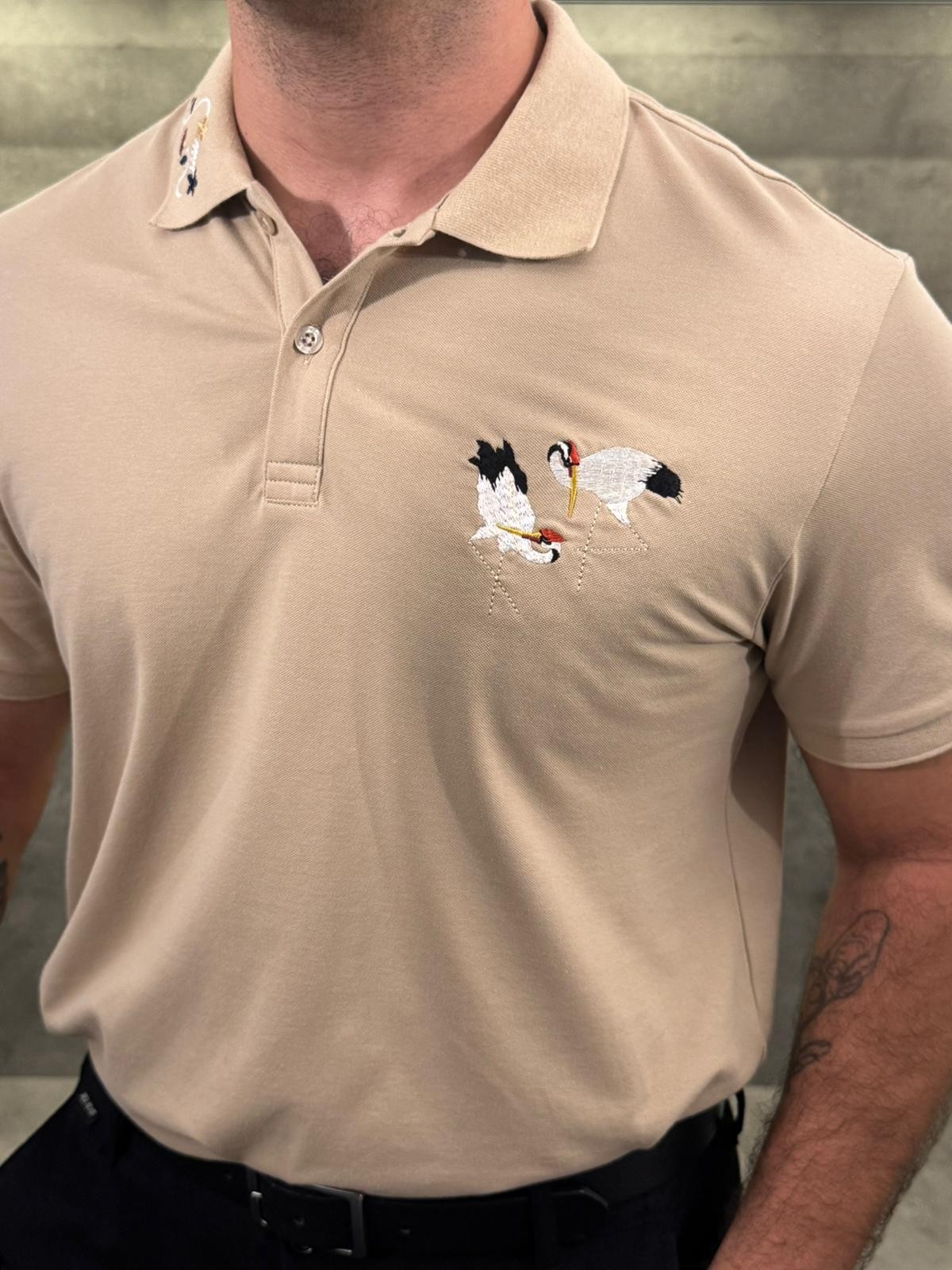 Cigno Beige Premium Polo Yaka