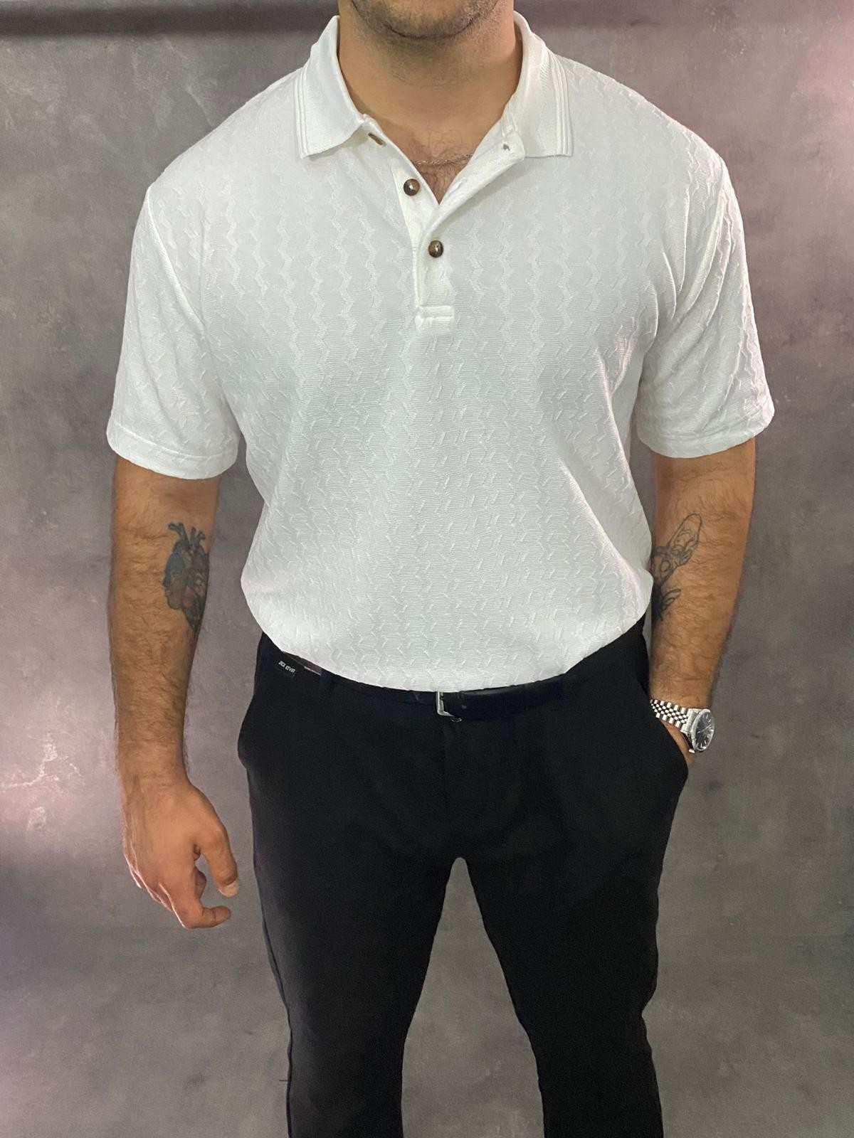 Bianco Sfumato Premium Polo Yaka