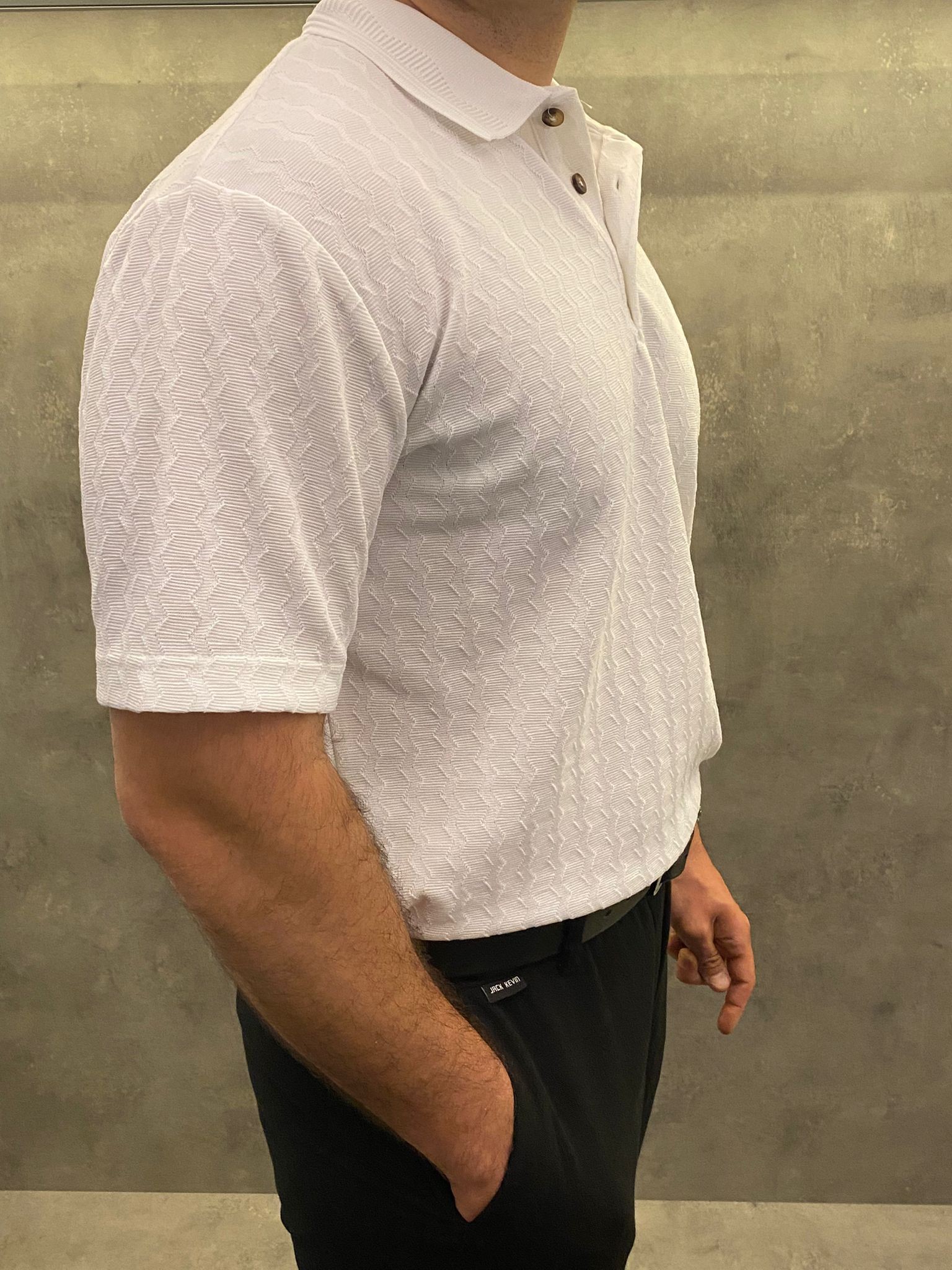 Bianco Sfumato Premium Polo Yaka