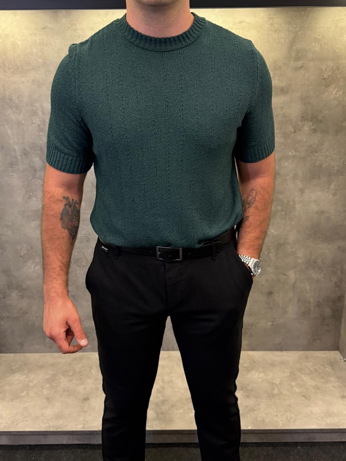 Verde Eleganza Premium Yeşil Triko