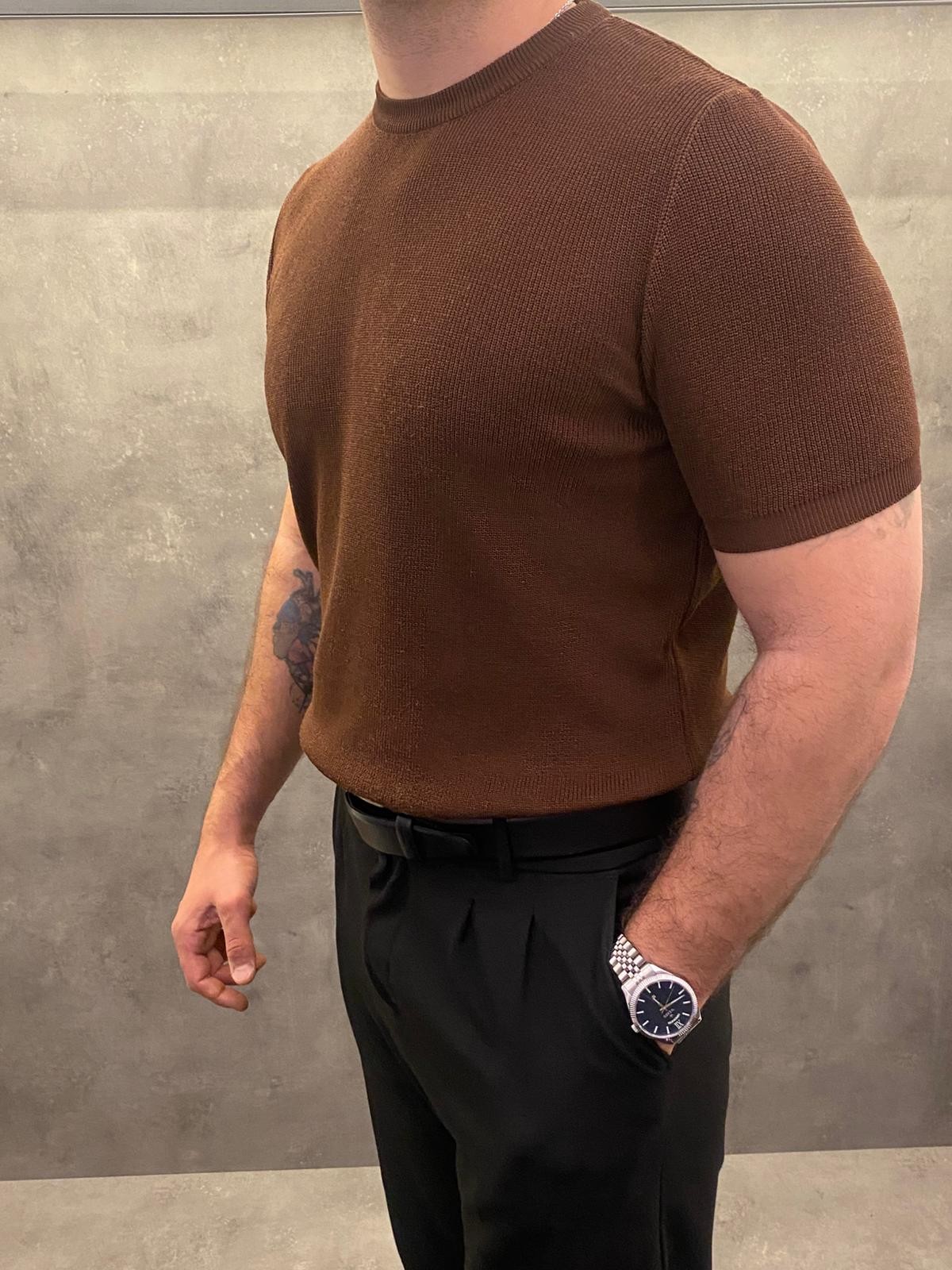 Dorato Acı Hardal Triko Tişört