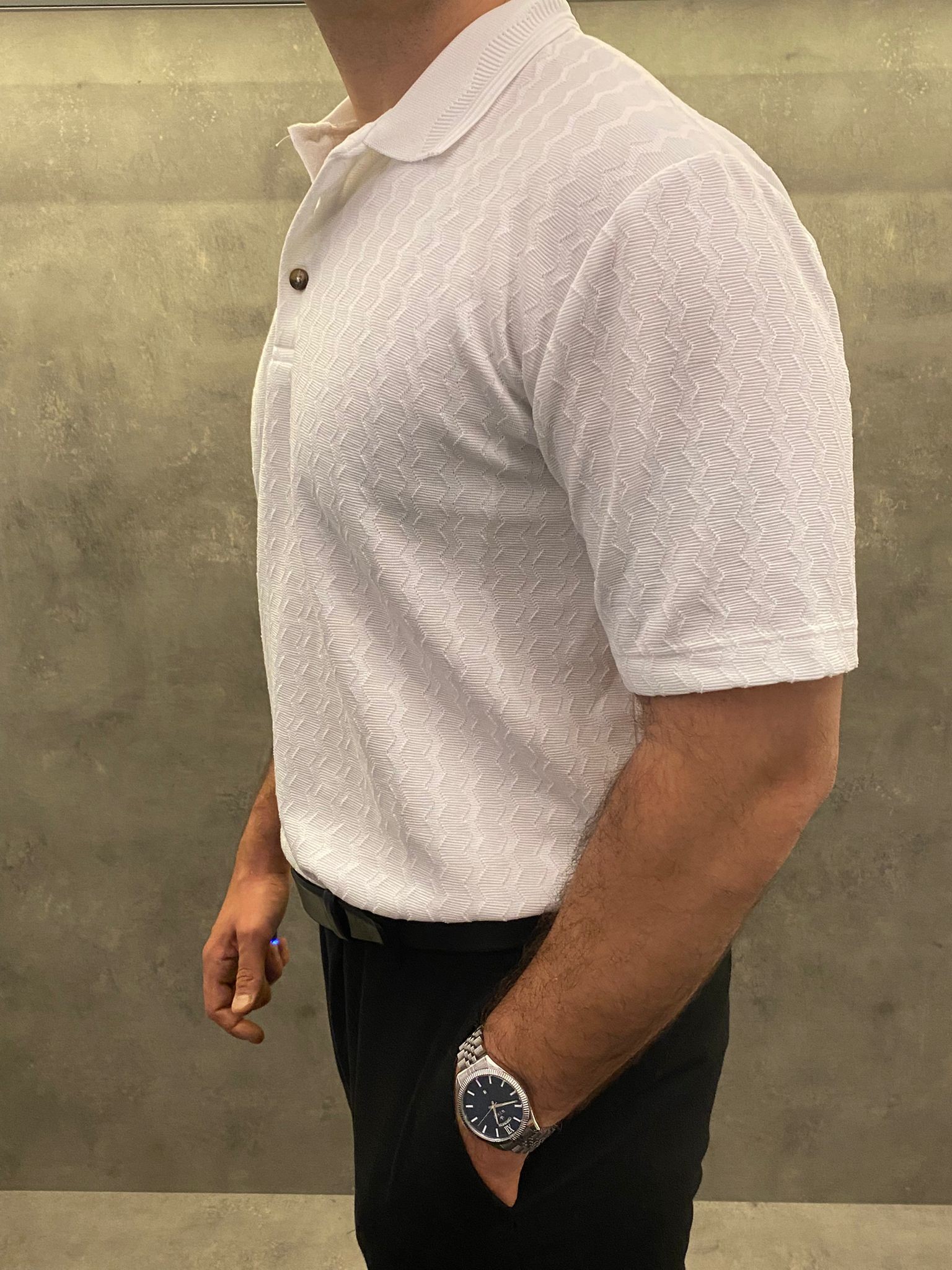 Bianco Sfumato Premium Polo Yaka