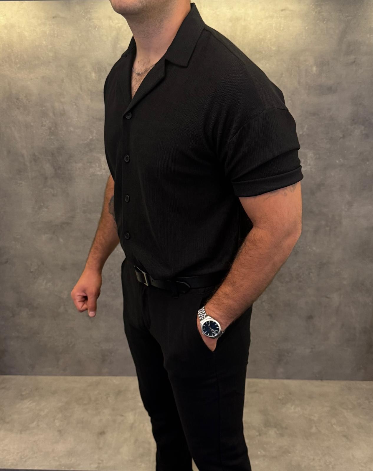 Premium Gabardin Kısakollu Gömlek