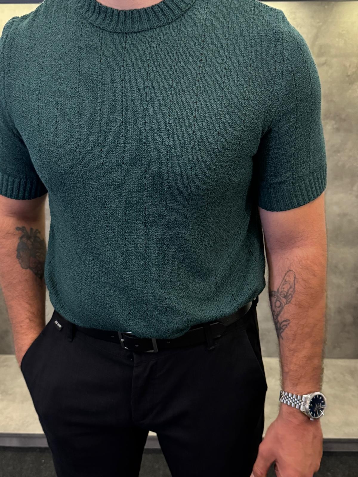 Verde Eleganza Premium Yeşil Triko