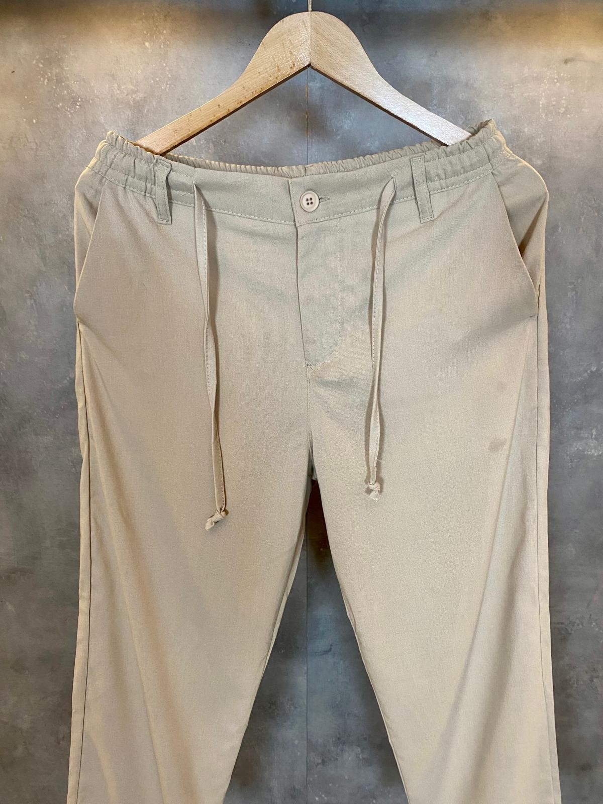 Old Money Cream Half Baggy Pamuk Pantolon