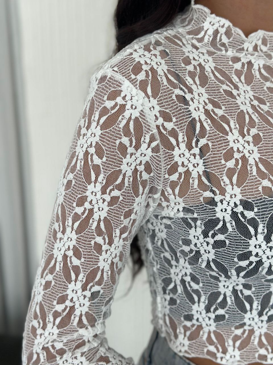 Kumaş Dantel Bluz 