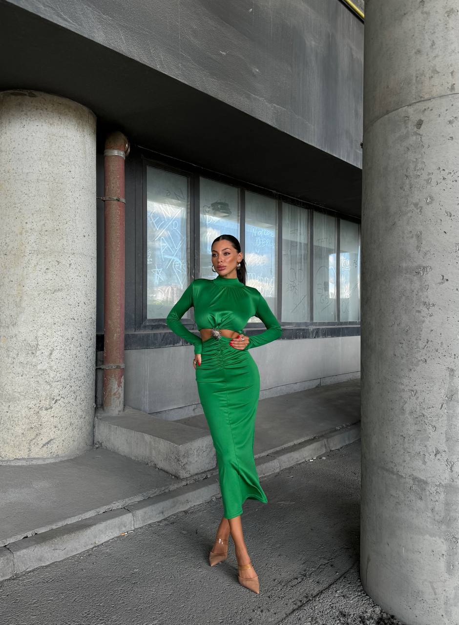 Saten Cut-Out Elbise