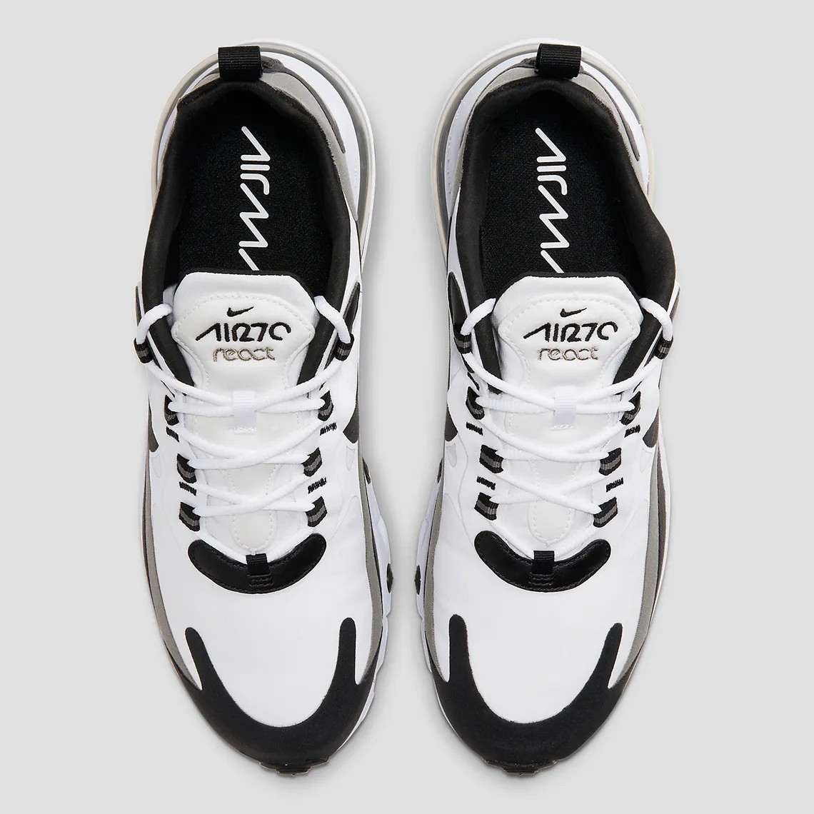 Nike Air Max 270 React White Black Metallic Pewter