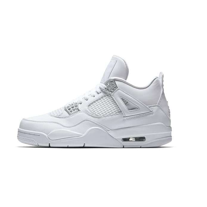 Jordan Men Air Jordan 4 Retro White Metallic Silver