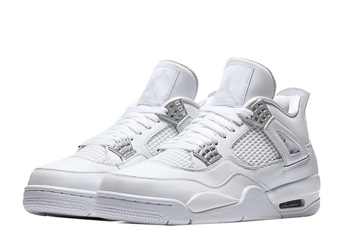 Jordan Men Air Jordan 4 Retro White Metallic Silver