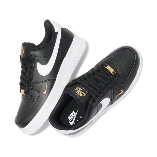 nike airforce white black gold