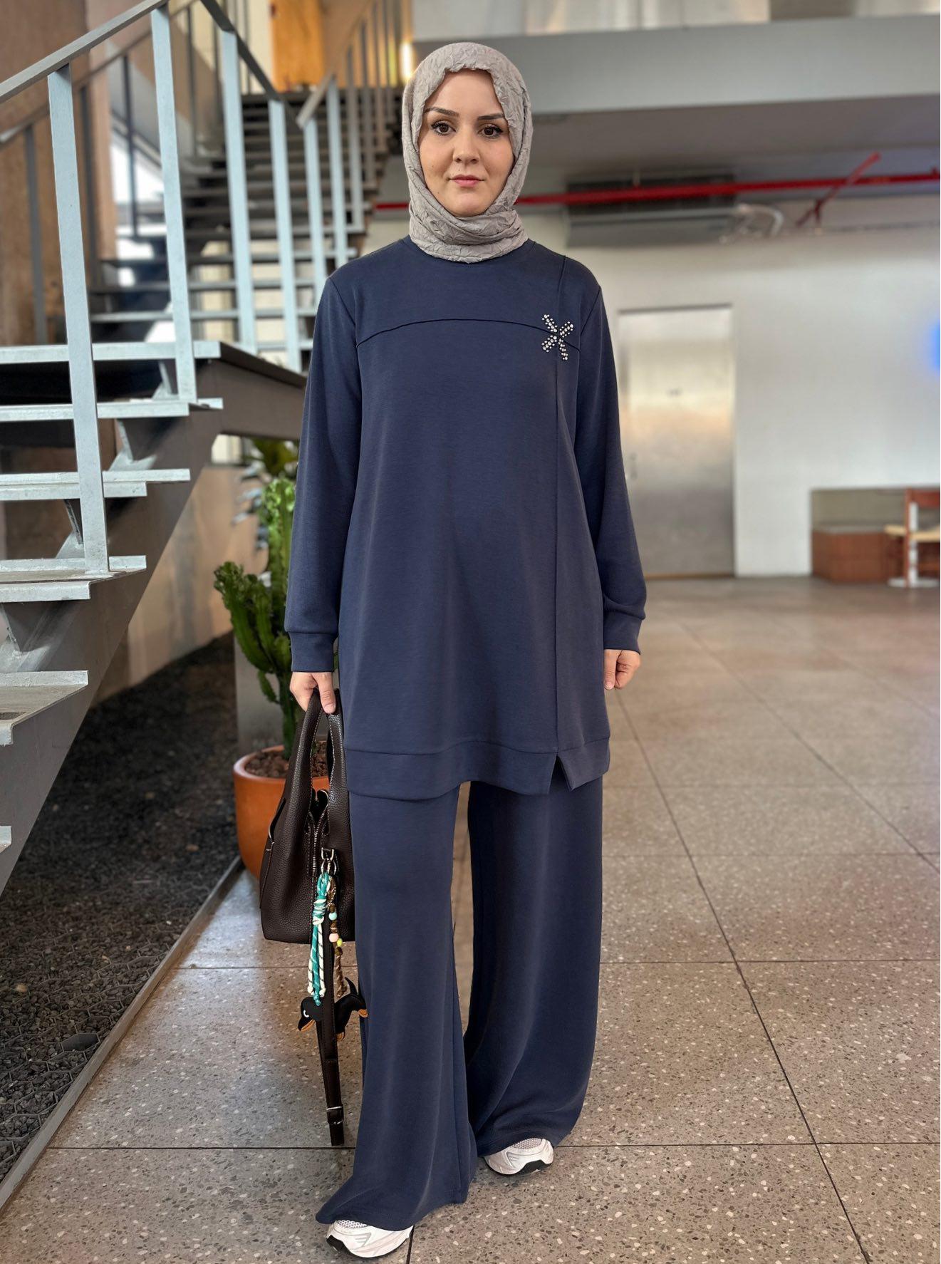 OYSHO TAŞLI TAKIM LACİVERT