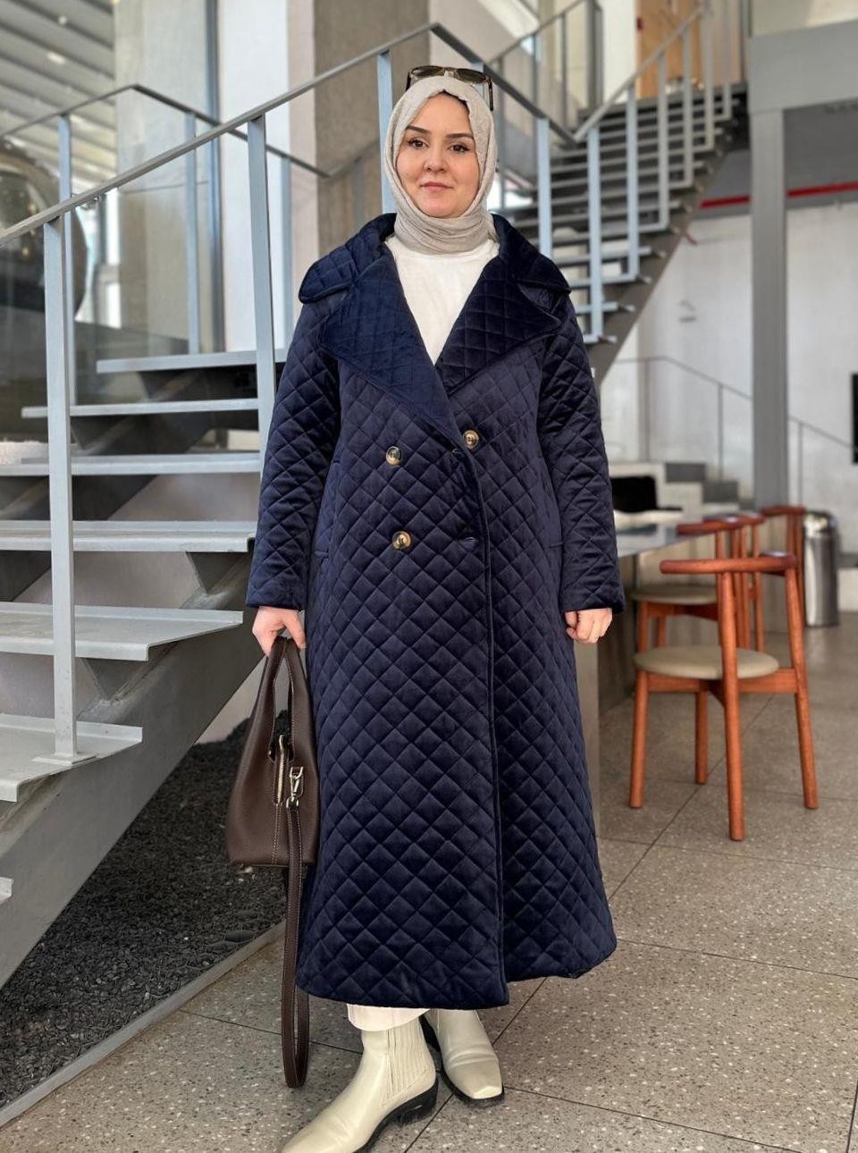 KADİFE KABAN LACİVERT