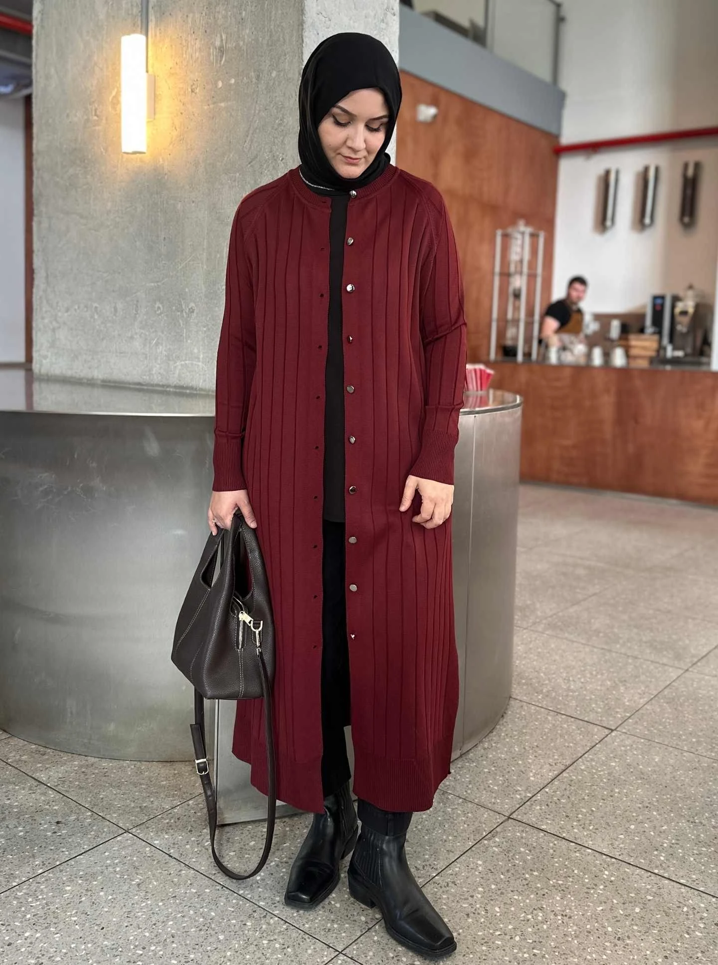 MERSERİZE HIRKA BORDO