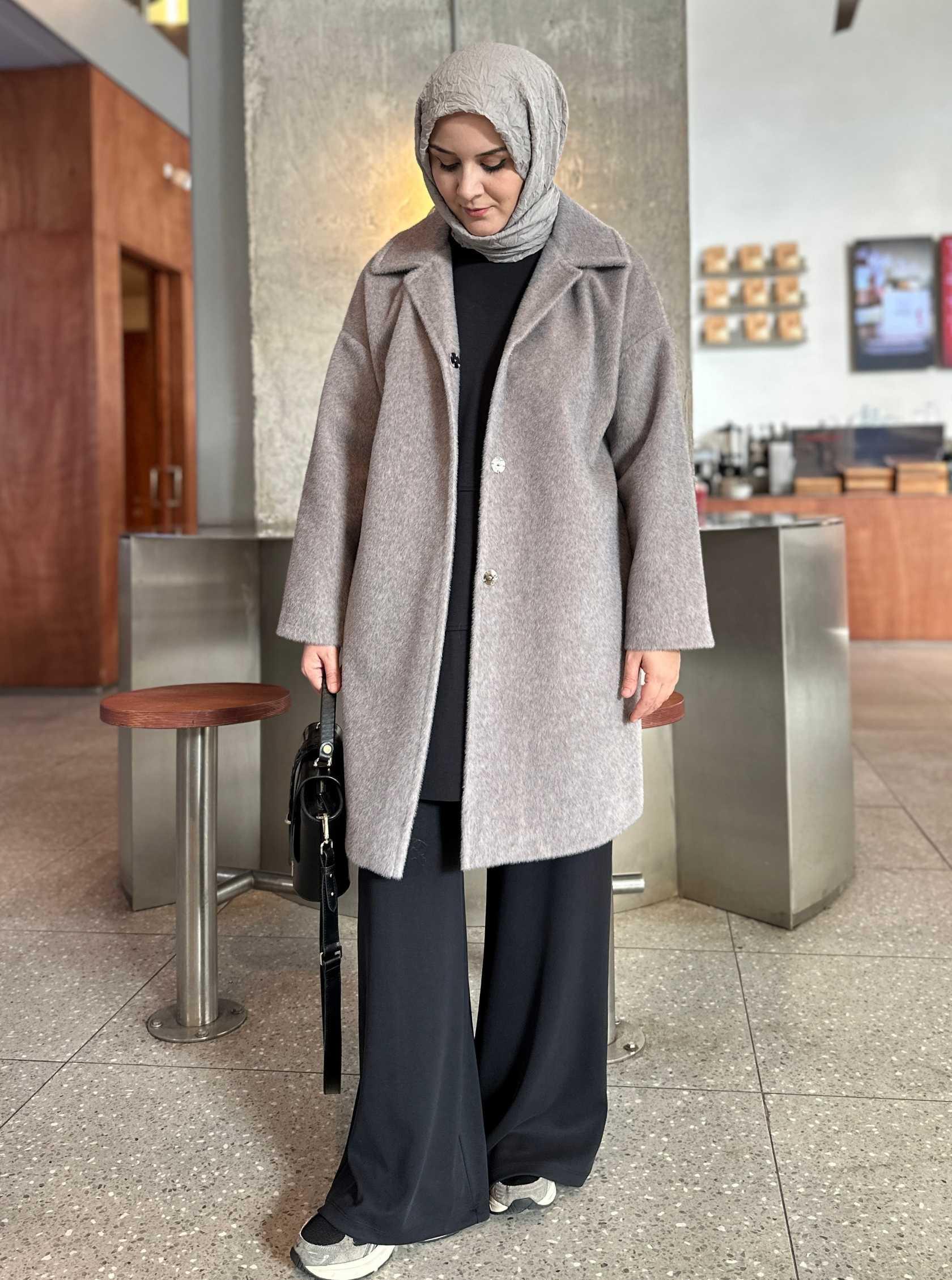 KISA ANGORA KABAN GRİ