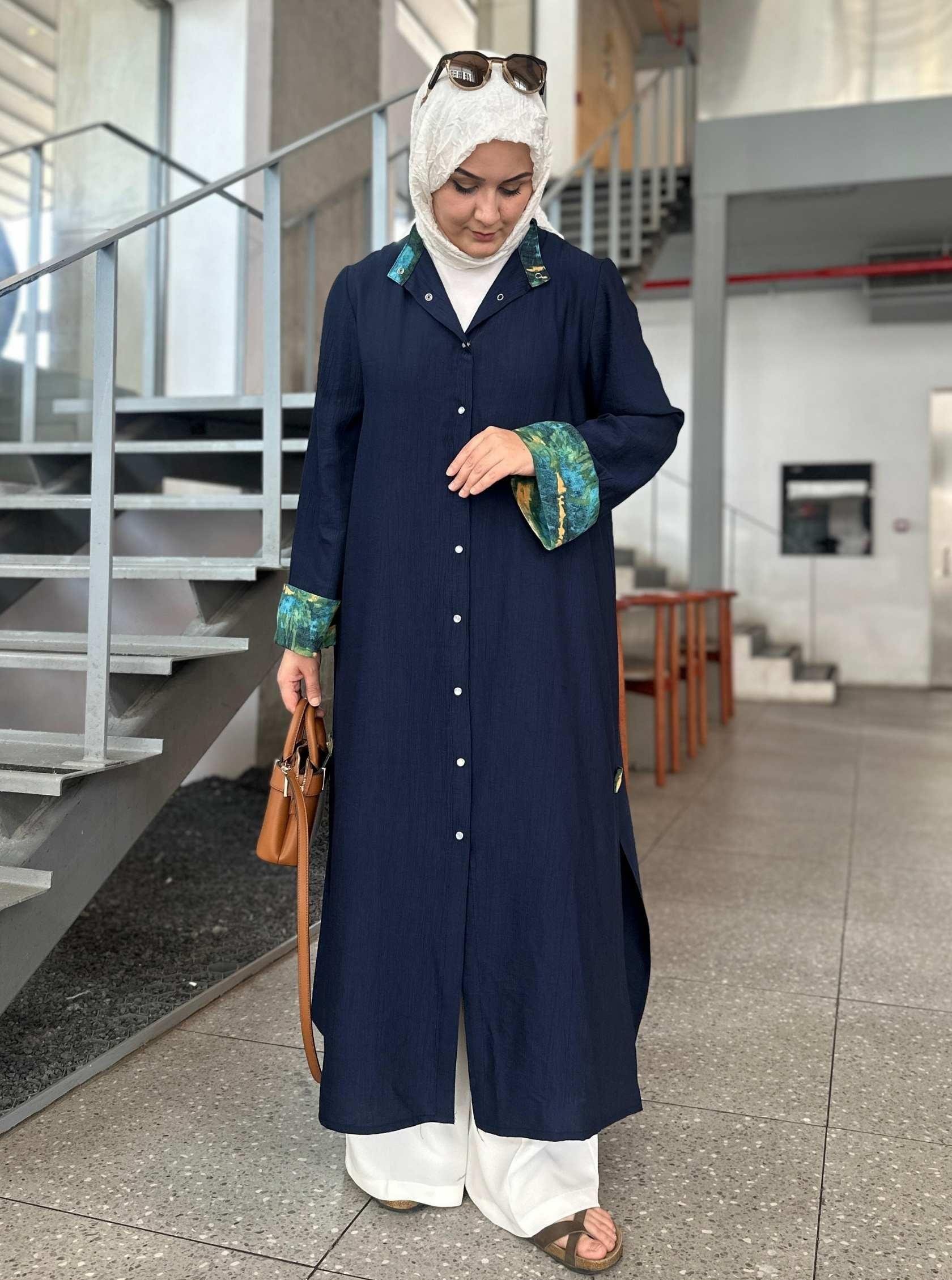 GARNİLİ GÖMLEK KAP LACİVERT