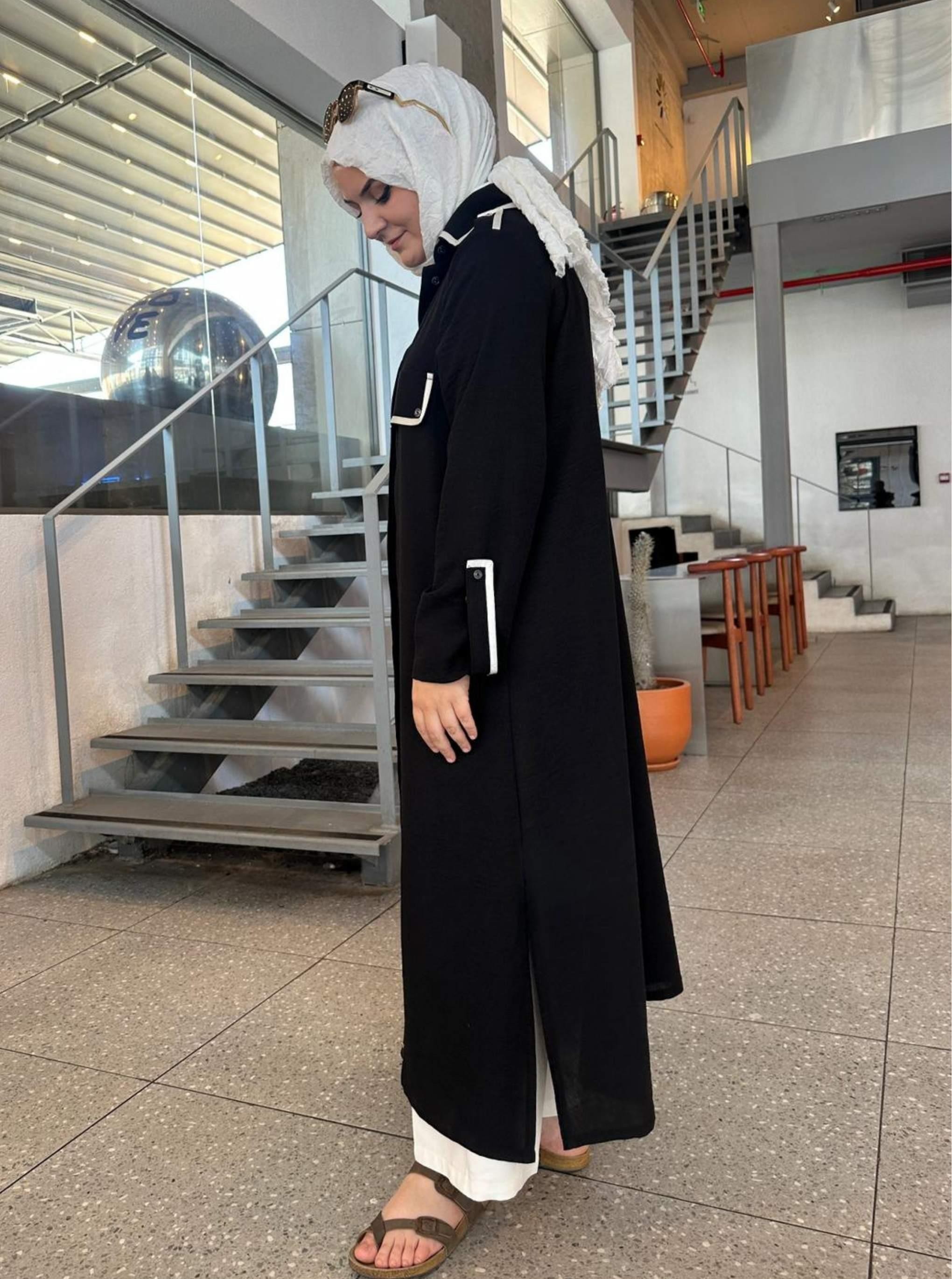 APOLET DETAYLI GÖMLEK KAP SİYAH