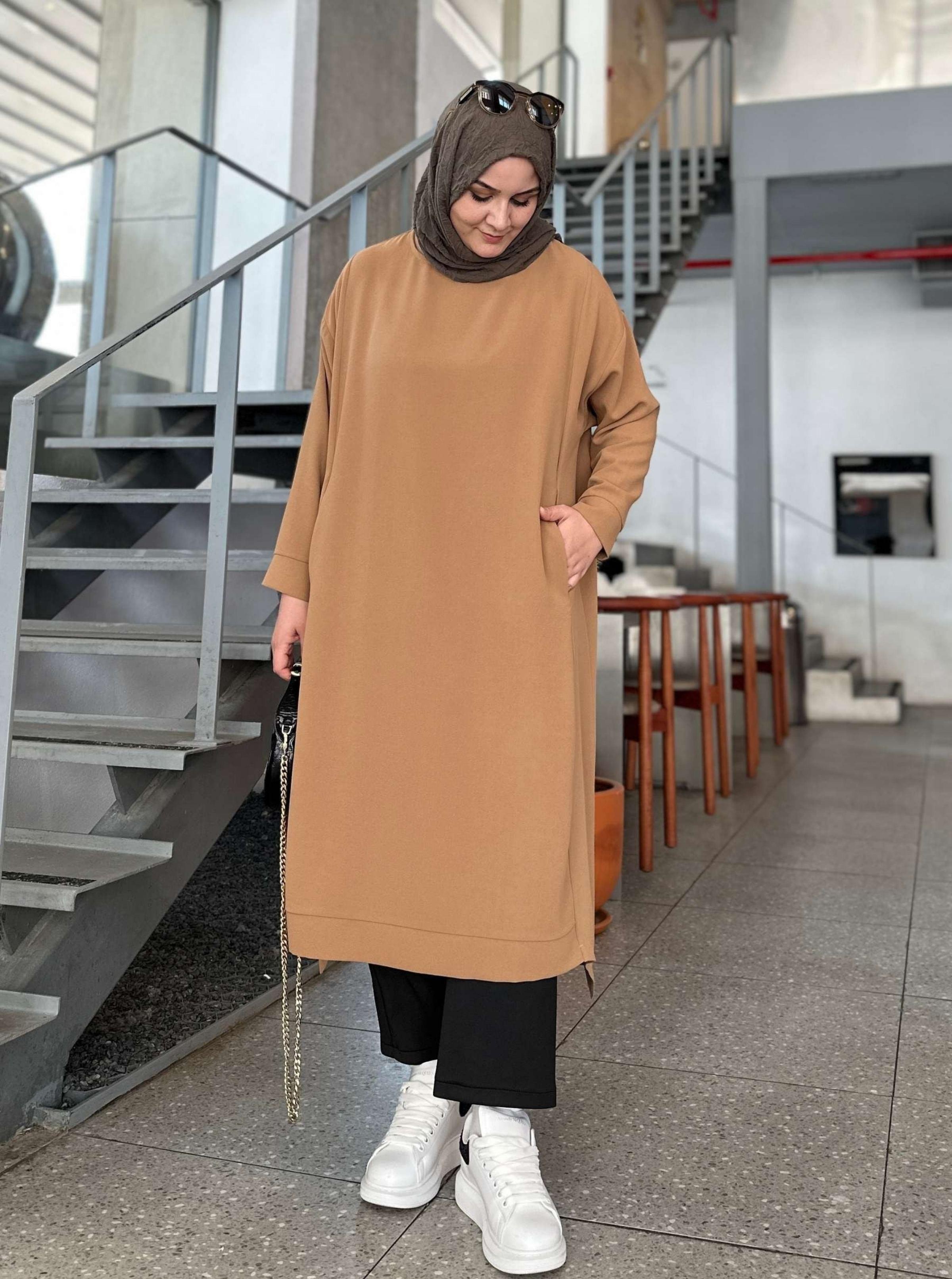 ZARA KREP TUNİK KAHVE