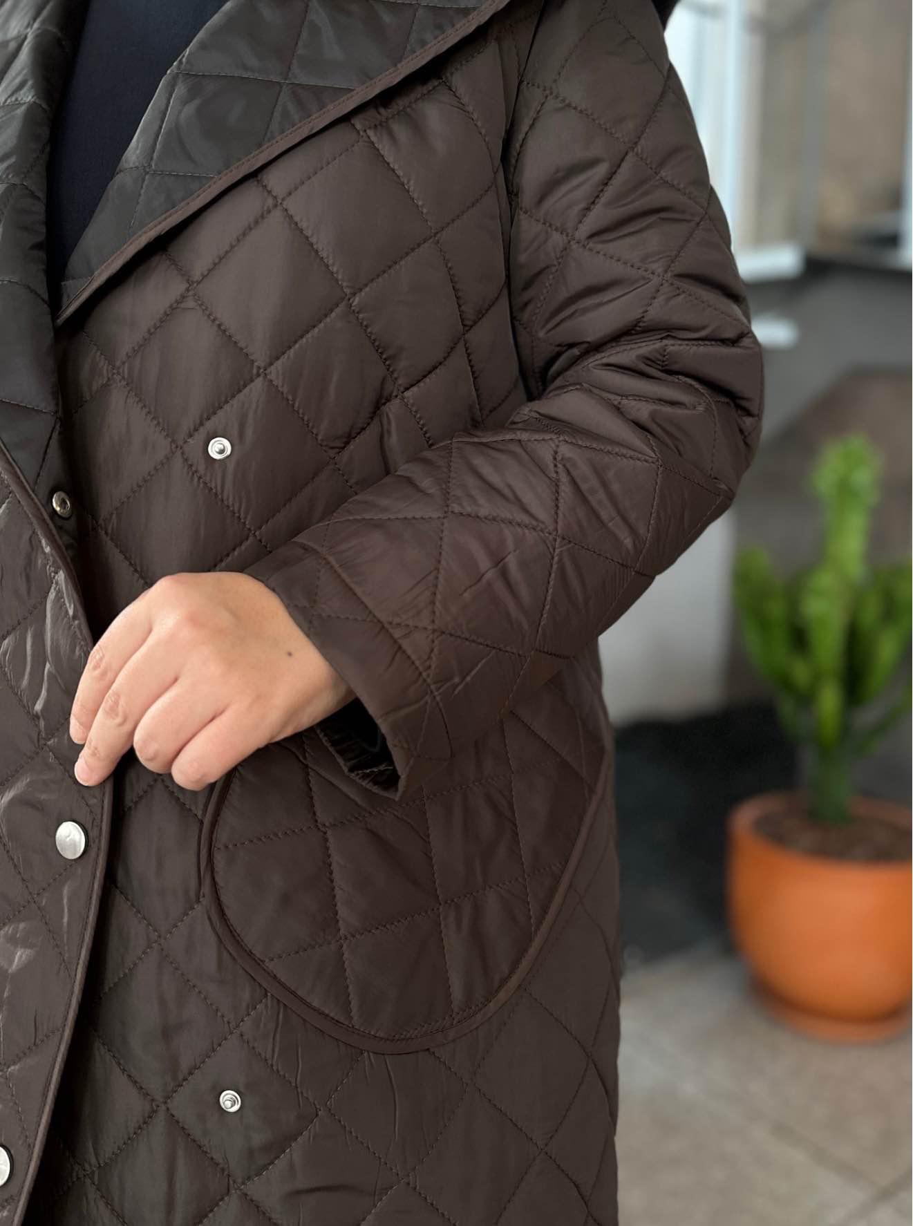 ŞAL YAKA KAPİTONE MONT KAHVE