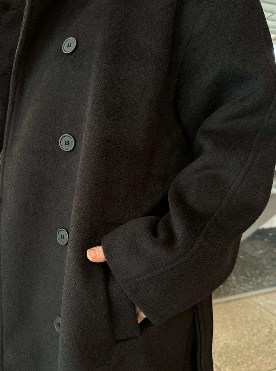 GİZLİ DÜĞMELİ KAŞE KABAN SİYAH