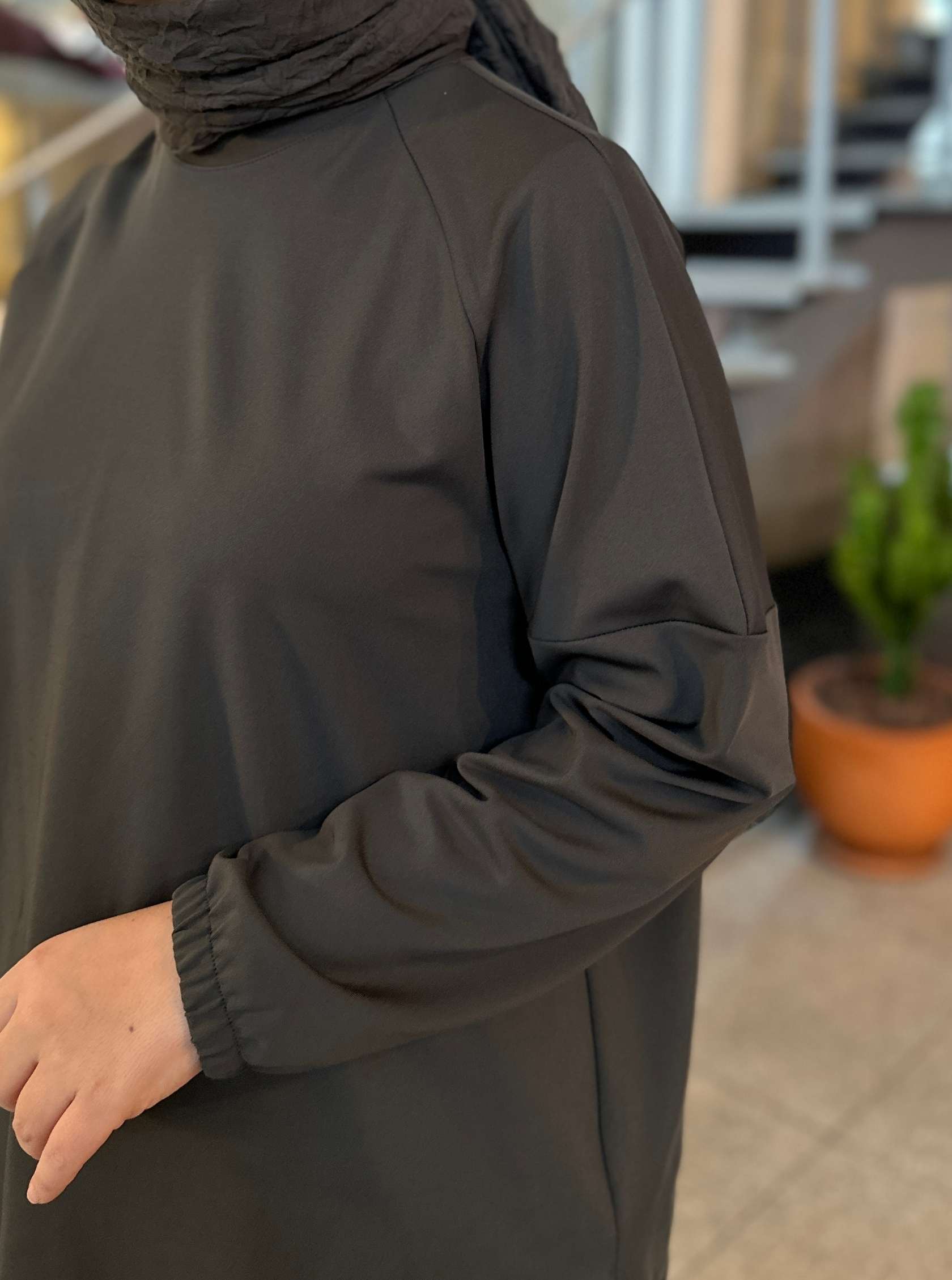 DÜZ KISA SKUBA TUNİK GRİ