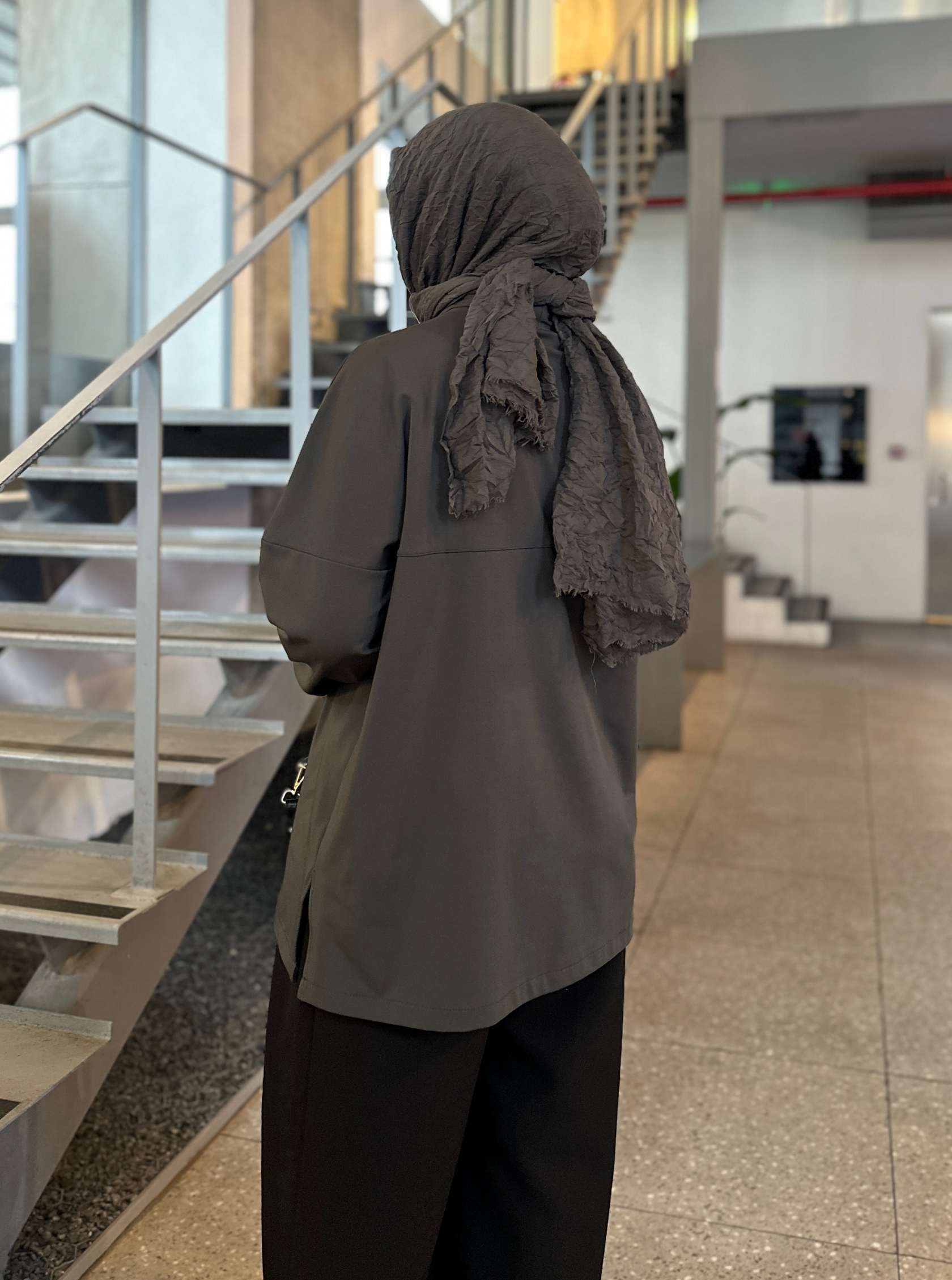 DÜZ KISA SKUBA TUNİK GRİ