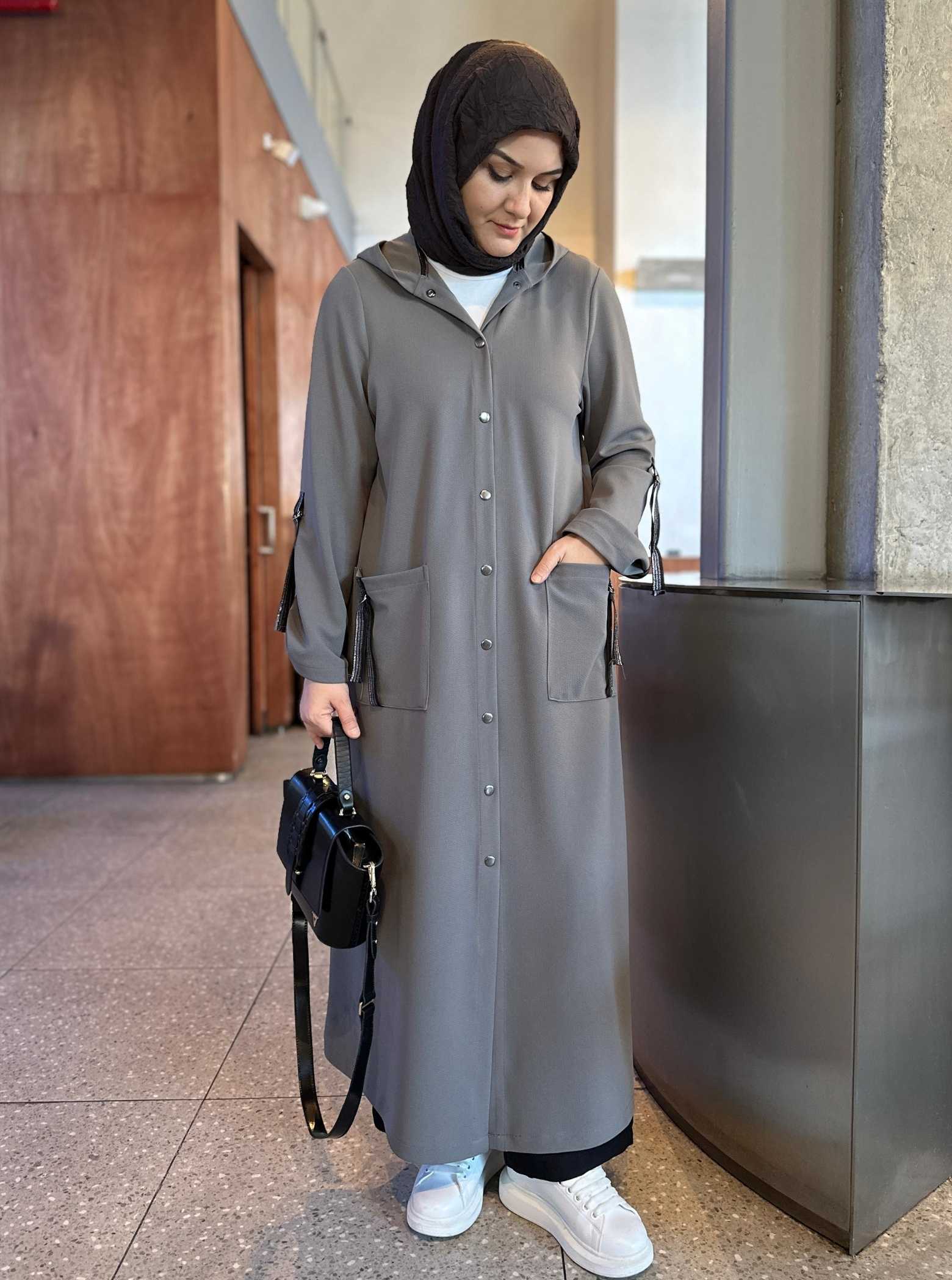 ÖRME KREP HIRKA GRİ