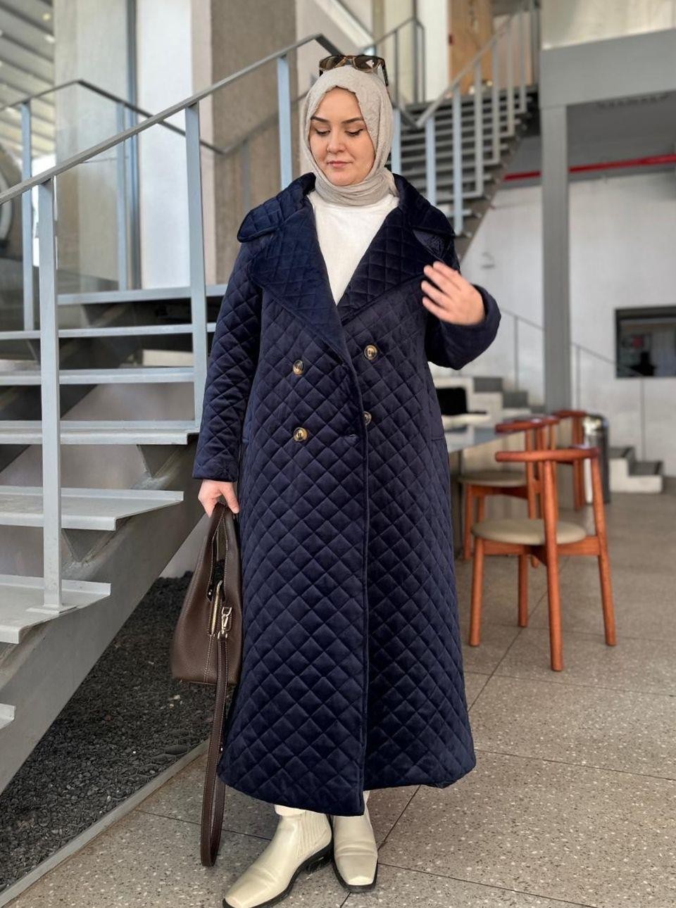 KADİFE KABAN LACİVERT