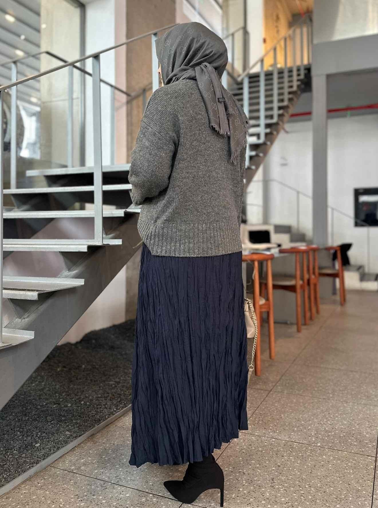 KIRIŞIK ETEK LACİVERT