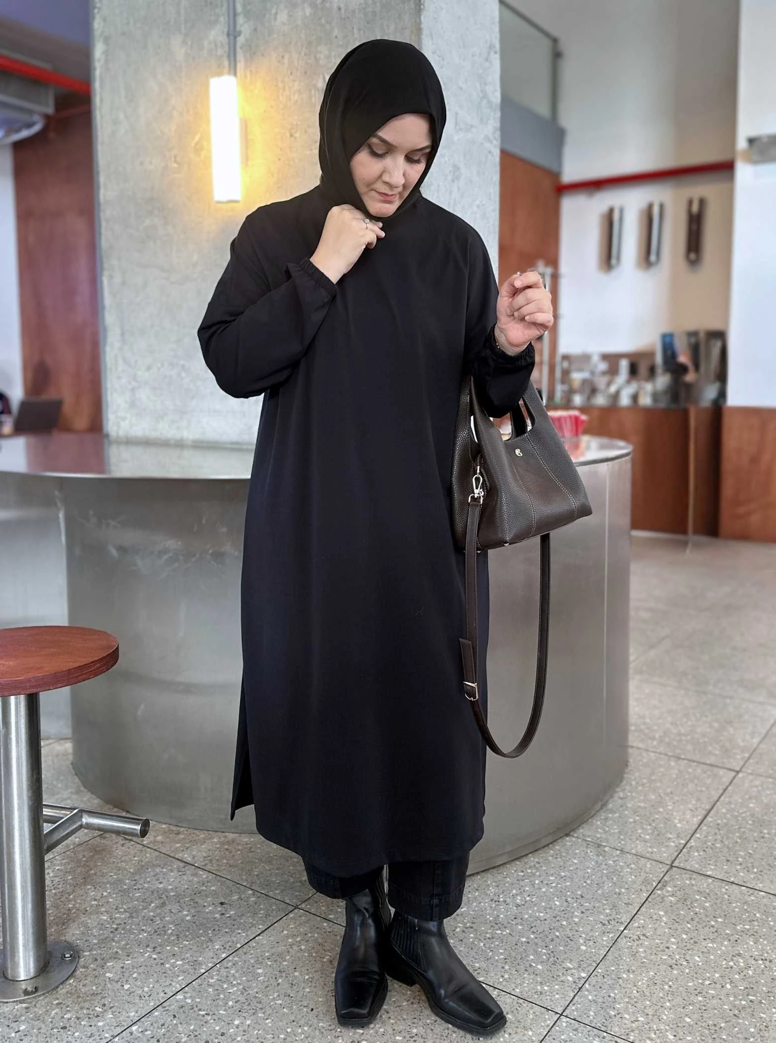 DÜZ UZUN OYSHO TUNİK LACİVERT