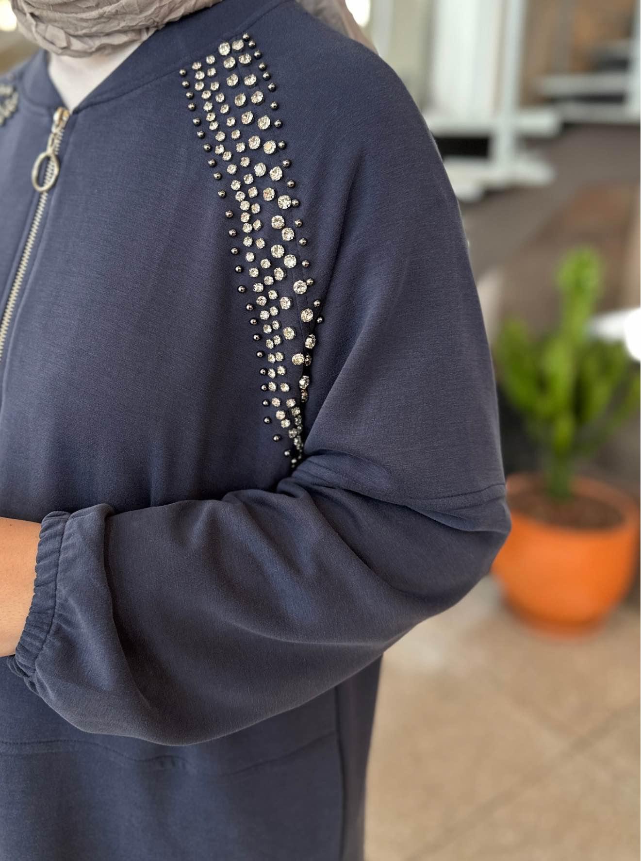 OYSHO TAŞLI HIRKA TAKIM LACİVERT