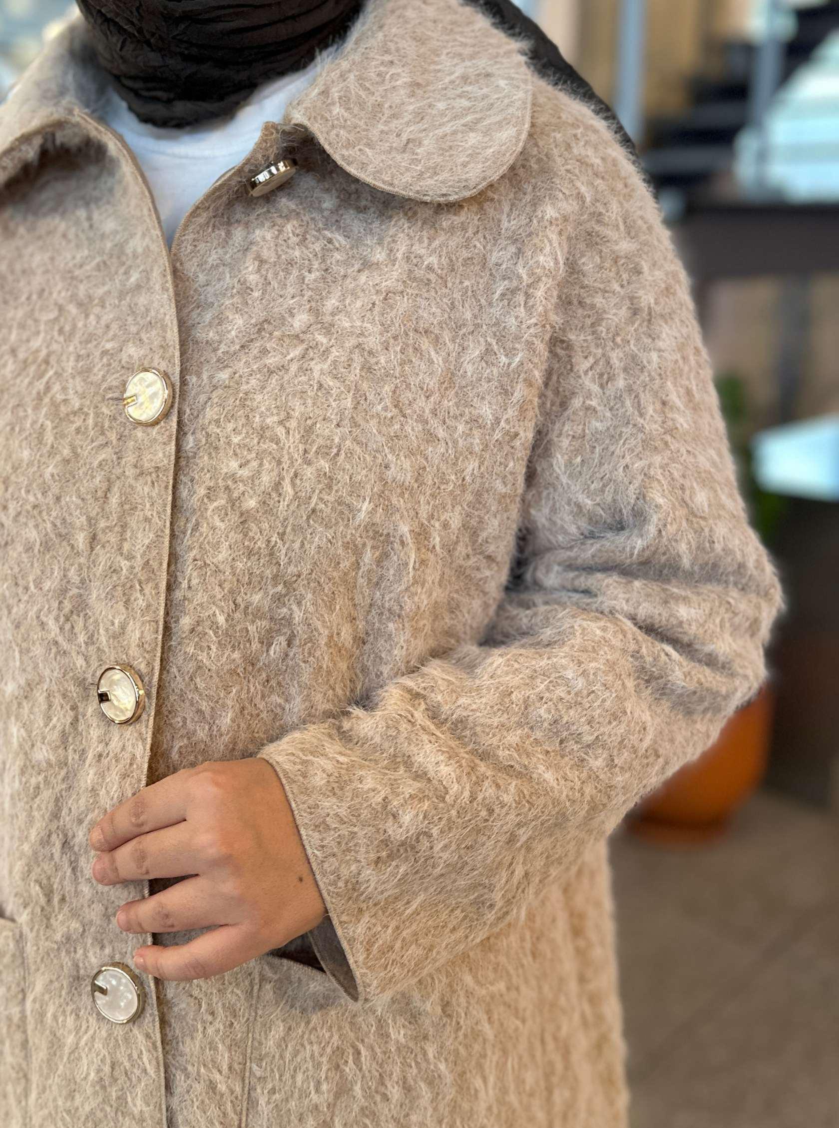 BEBE YAKA KEÇE KABAN BEJ