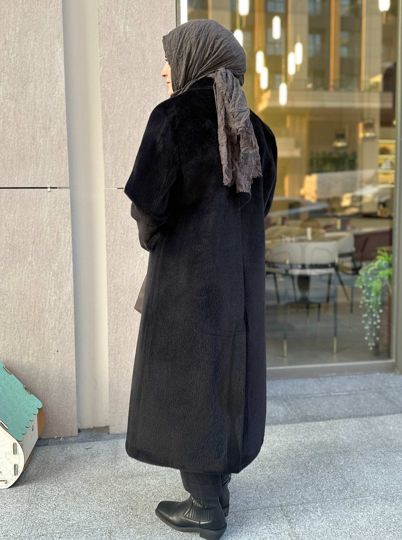 ANGORA KAŞE KABAN SİYAH