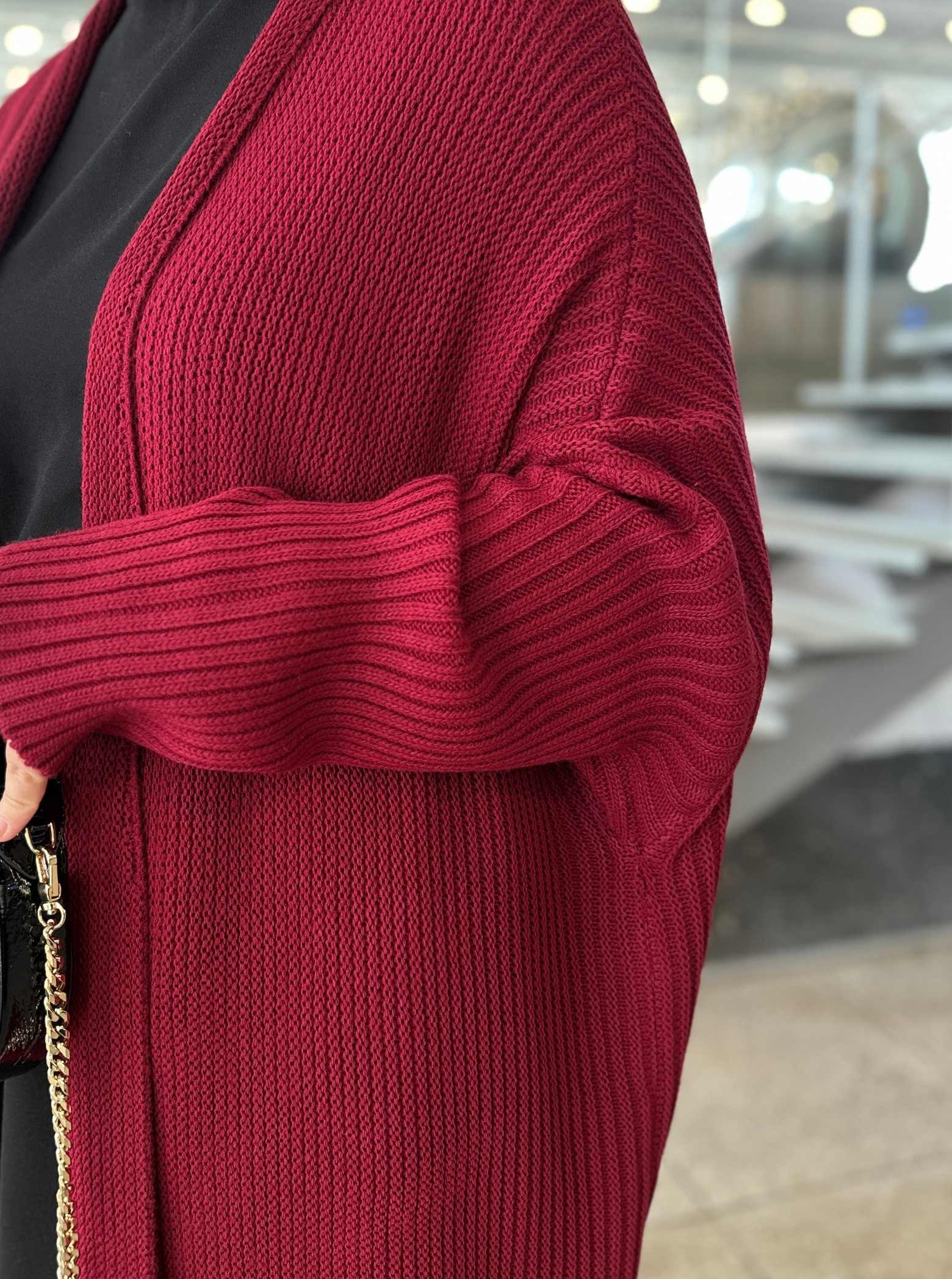 SELANİK ÖRGÜ HIRKA BORDO 